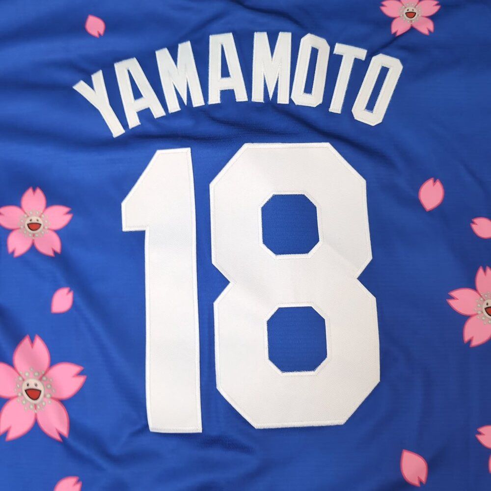 Nike Nike Dodgers MLB Blue Sakura Flower Jersey #18 Button-Up – Size US L / EU 52-54 / 3 - 8 Thumbnail