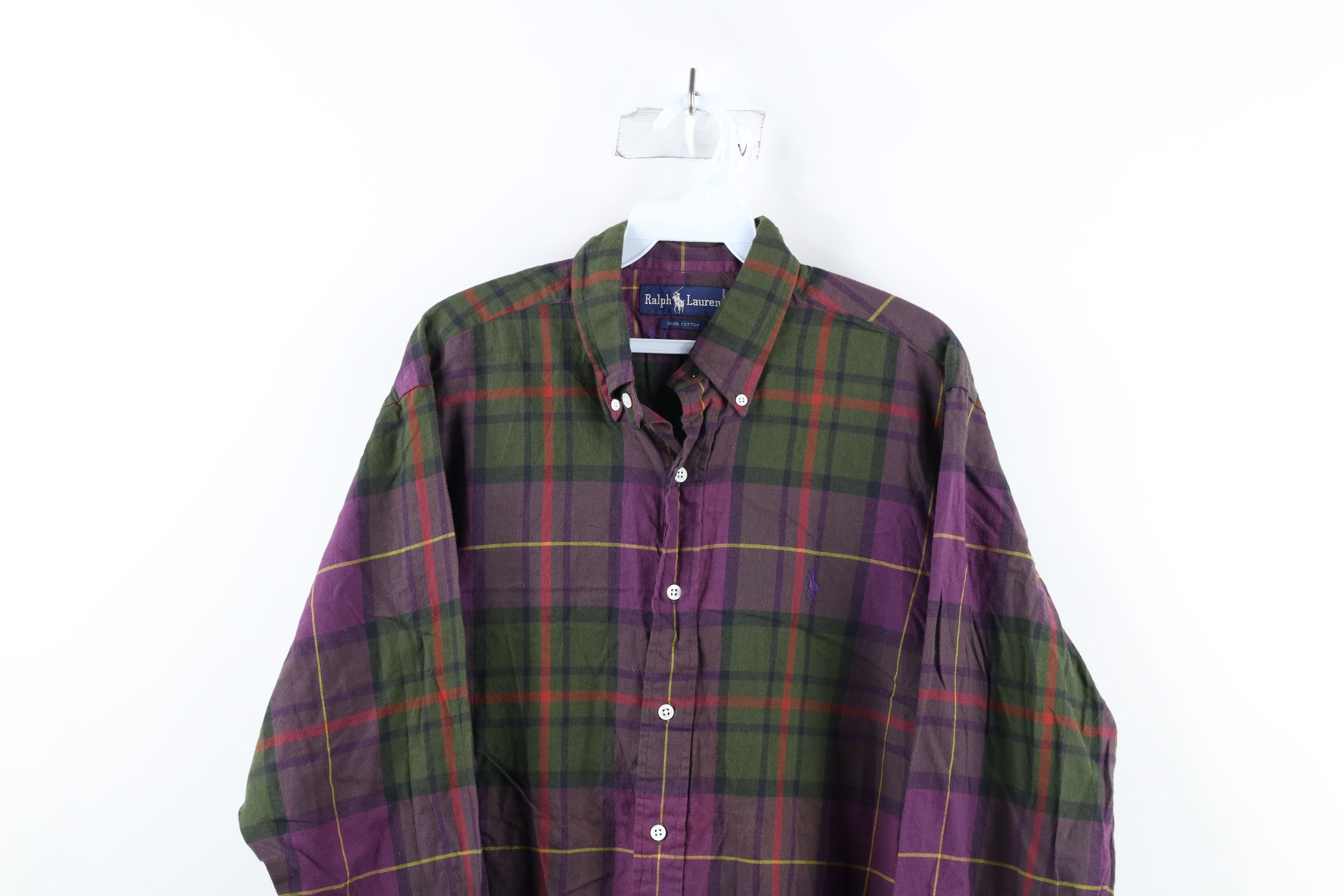 Ralph Lauren Vintage 90s Ralph Lauren Plaid Flannel Button Down Shirt Size US L / EU 52-54 / 3 - 2 Thumbnail