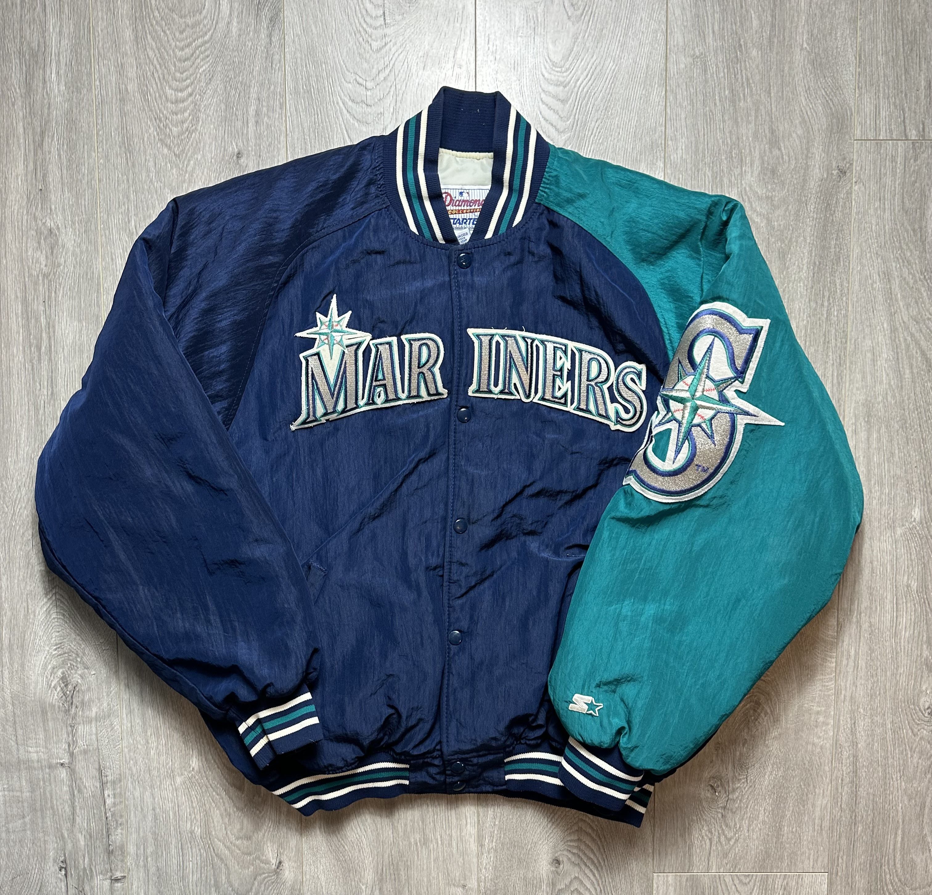 image of Mlb x Starter Vintage 90's Seattle Mariners Diamond Collection Jacket in Blue, Men's (Size XL)