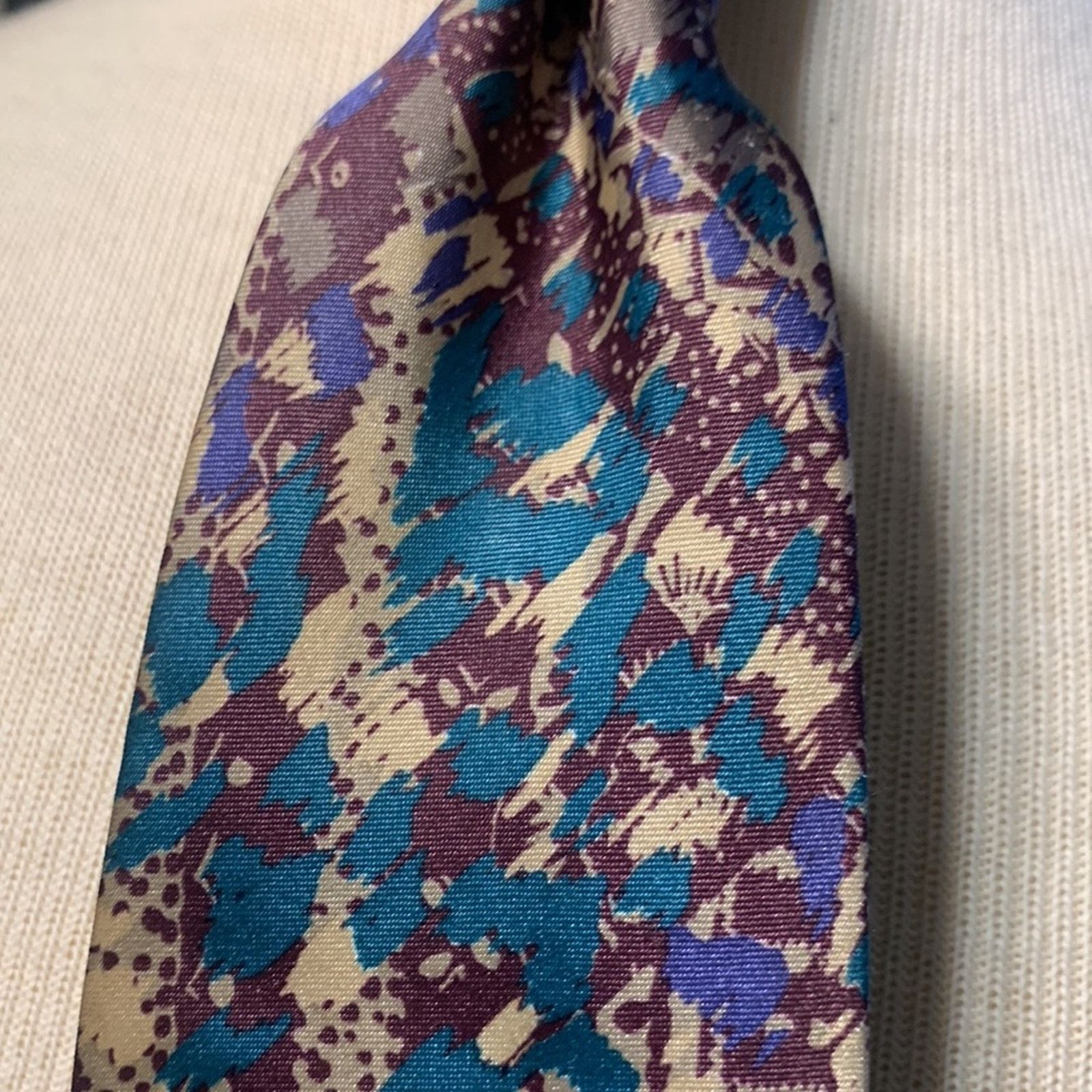Vintage 80’s Egon von Furstenberg silk blend abstract modernist tie Size ONE SIZE - 3 Thumbnail