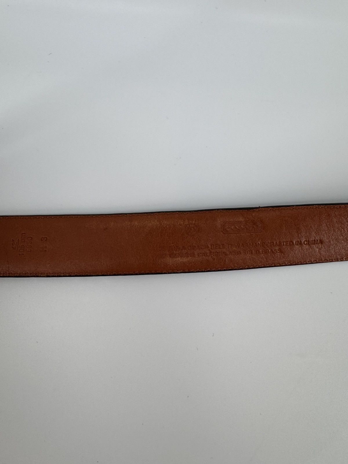 Coach Coach Men’s Brown Leather Belt 42” Size 42 - 6 Thumbnail