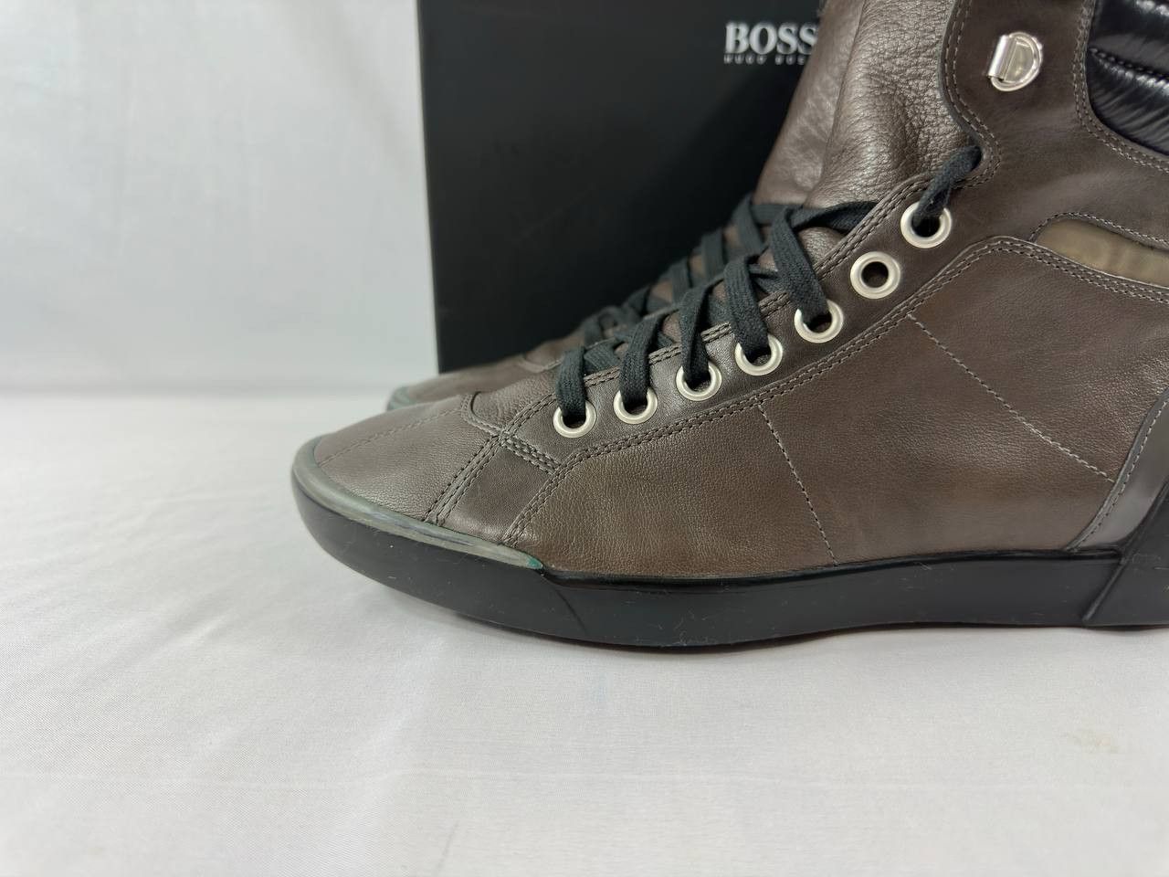 Hugo Boss VTG Hugo Boss Hunters Leather High Top Lace Up Sneakers Size US 7 / EU 40 - 8 Thumbnail