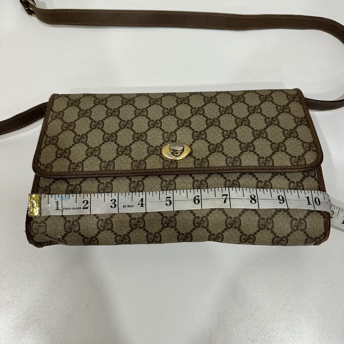 Gucci GUCCI GG MONOGRAM FLAP CLUTCH CROSSBODY SHOULDER BAG 11 Size ONE SIZE - 14 Thumbnail