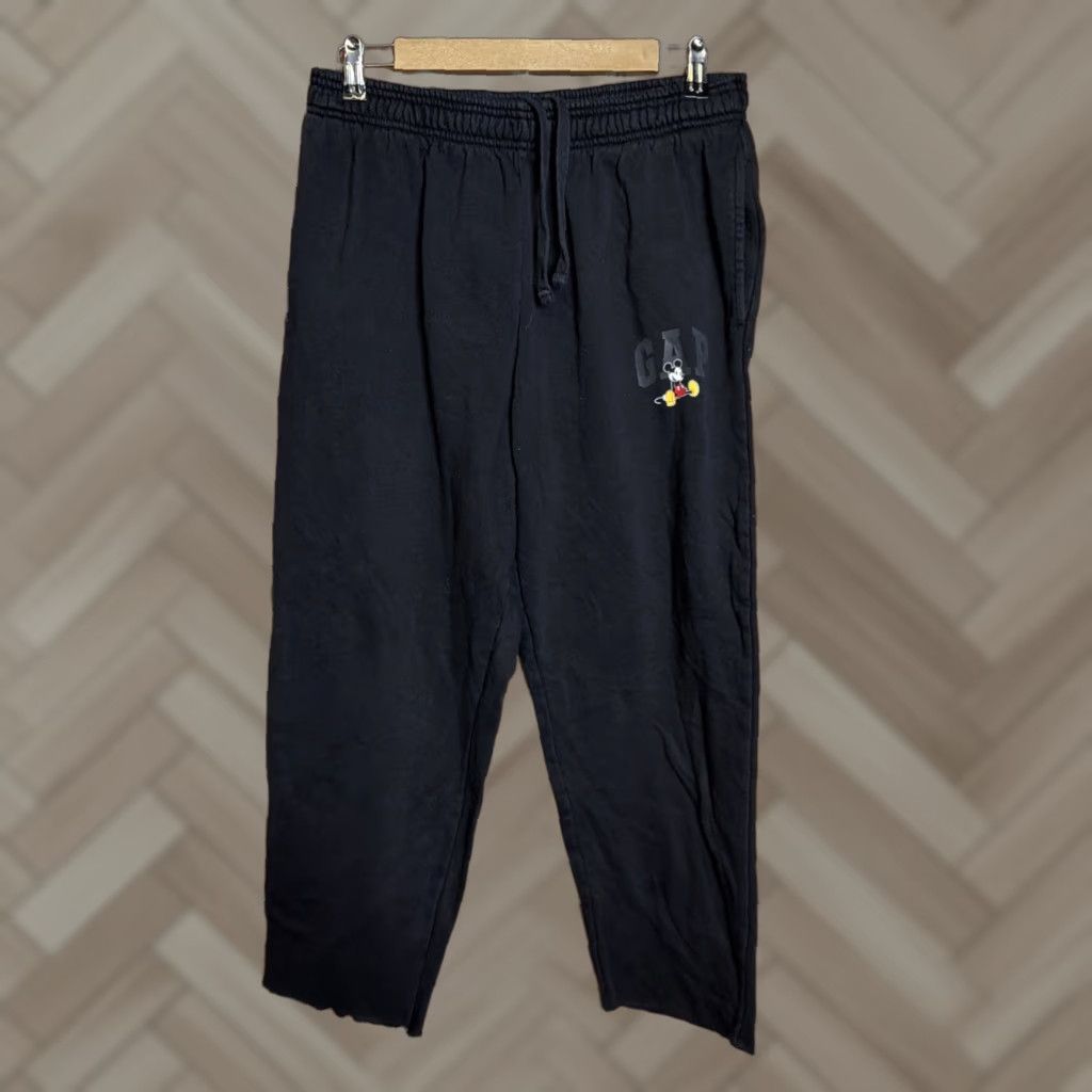 Gap GAP Mickey Mouse Joggers Men's L Black Sweatpants Drawstring Pockets Size US 33 - 1 Thumbnail