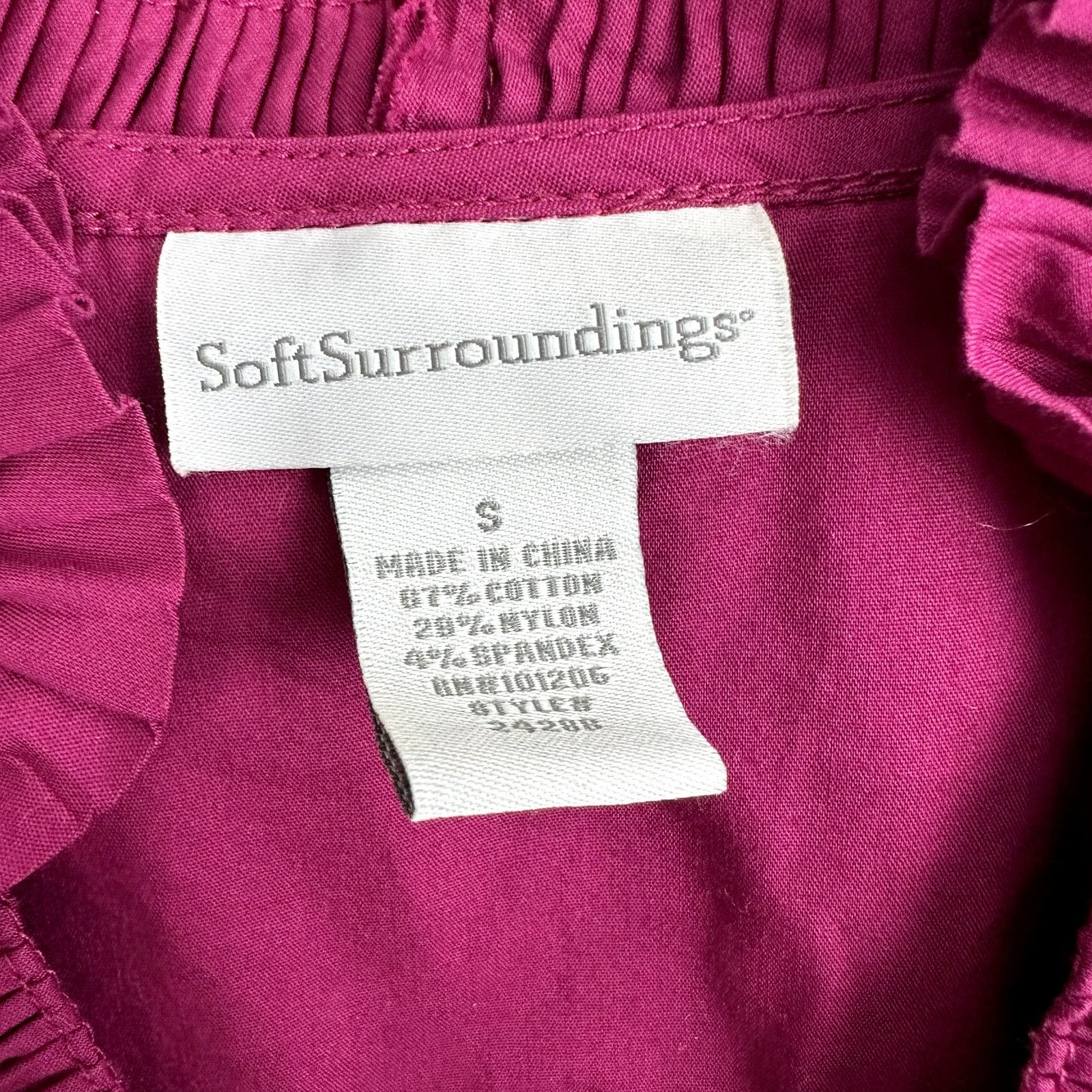 Other Magenta Pink Ruffle Tuxedo Blouse Top Button Down S Small Size S / US 4 / IT 40 - 6 Thumbnail