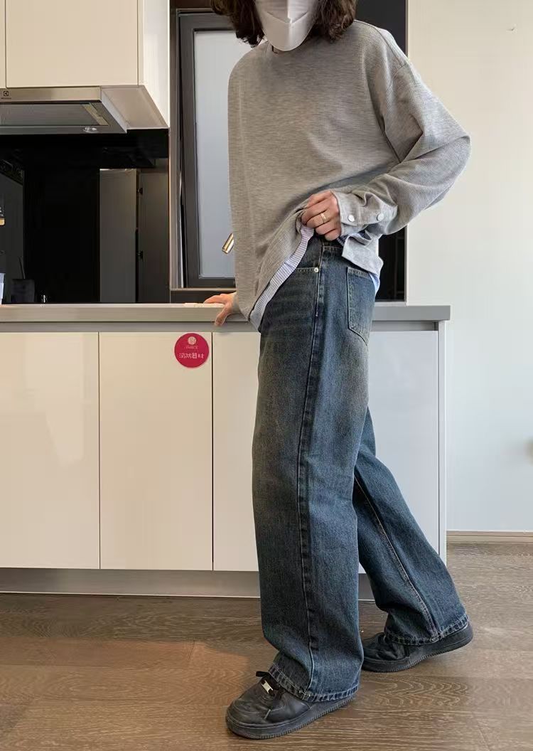Japanese Brand × Jean Washed casual vintage distressed wide-leg flared jeans Size US 32 / EU 48 - 3 Thumbnail