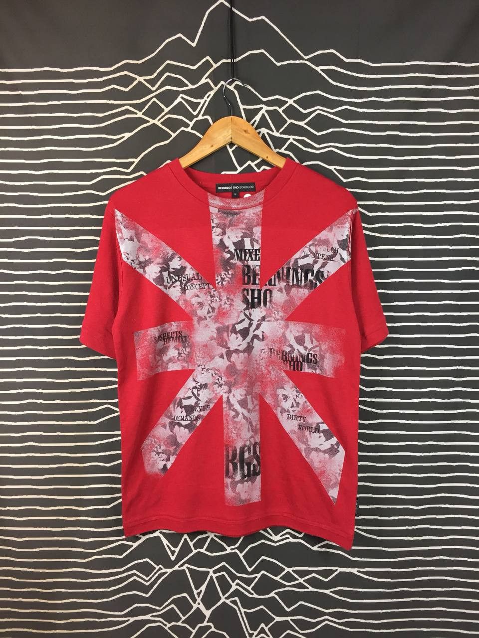 BERNINGS SHO Vtg Bernings Sho Union Jack Floral Grunge Cyber Punk Tee Size US M / EU 48-50 / 2 - 2 Thumbnail