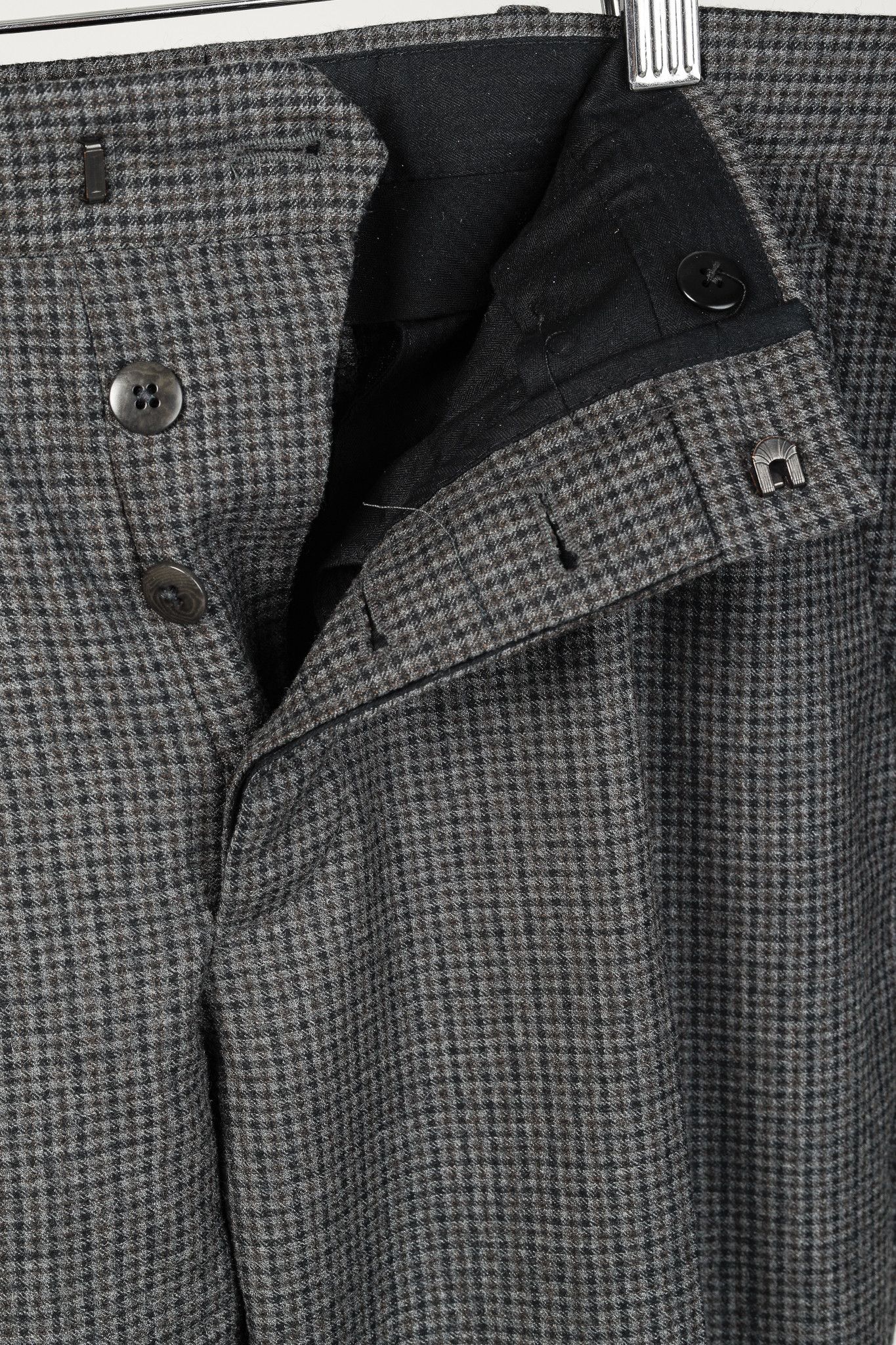 Prada Prada Grey-Check Virgin Wool-Suiting Cuffed Trousers Size US 34 / EU 50 - 9 Thumbnail