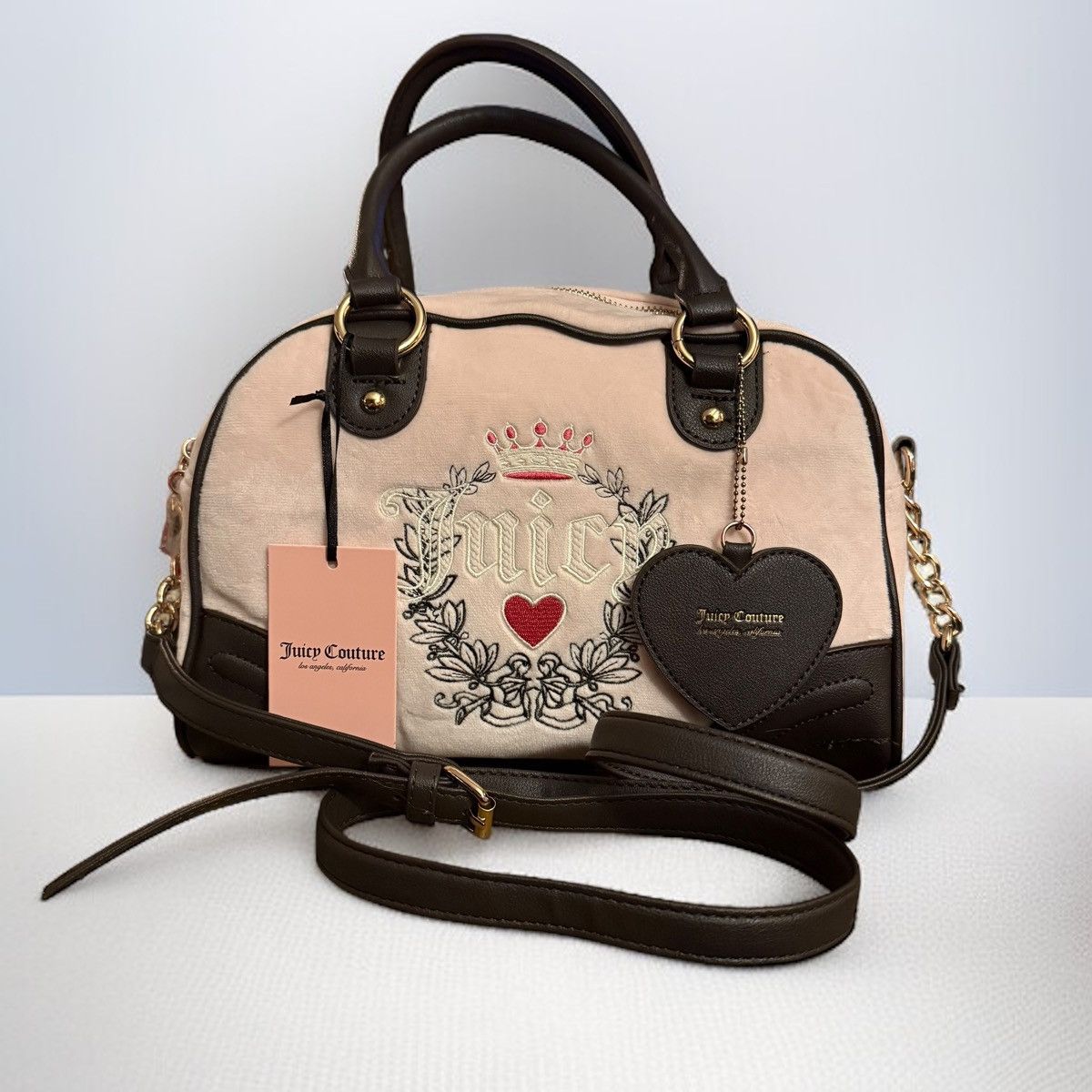 Juicy Couture Juicy Couture Powder Blush Heritage Bowler crossbody bag Size ONE SIZE - 1 Thumbnail