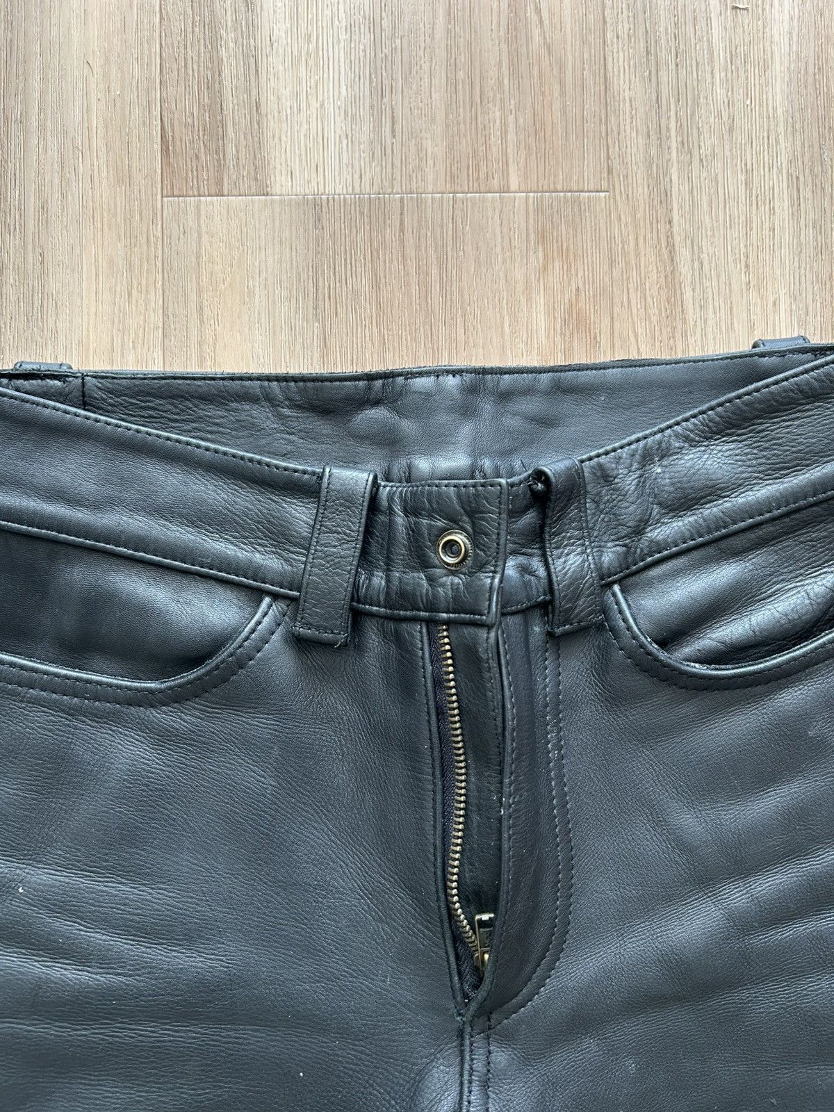 Japanese Brand Vintage black leather flare pants Size US 28 / EU 44 - 3 Thumbnail