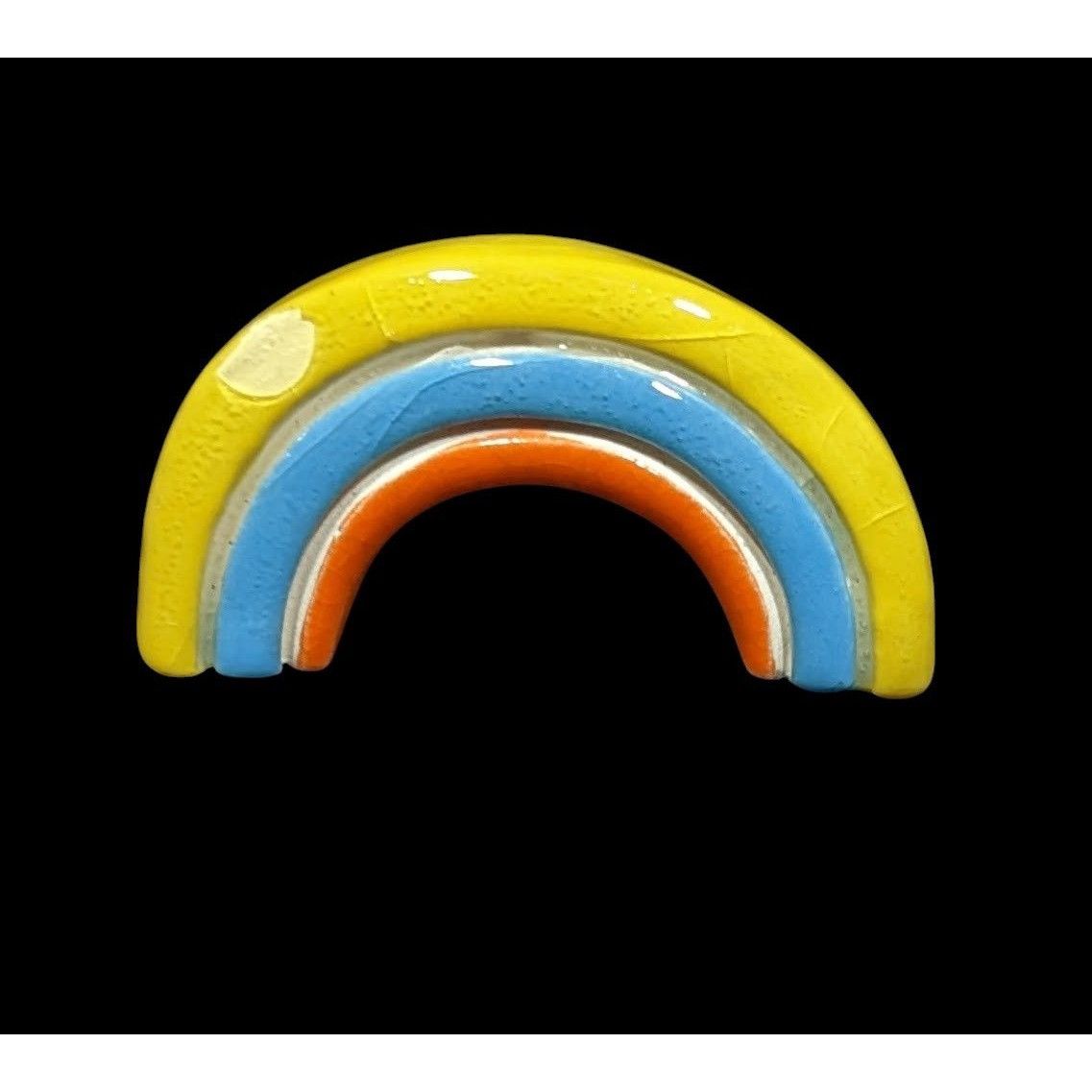 Other Vintage Rainbow Ceramic Brooch With Glaze Finish Size ONE SIZE - 1 Thumbnail