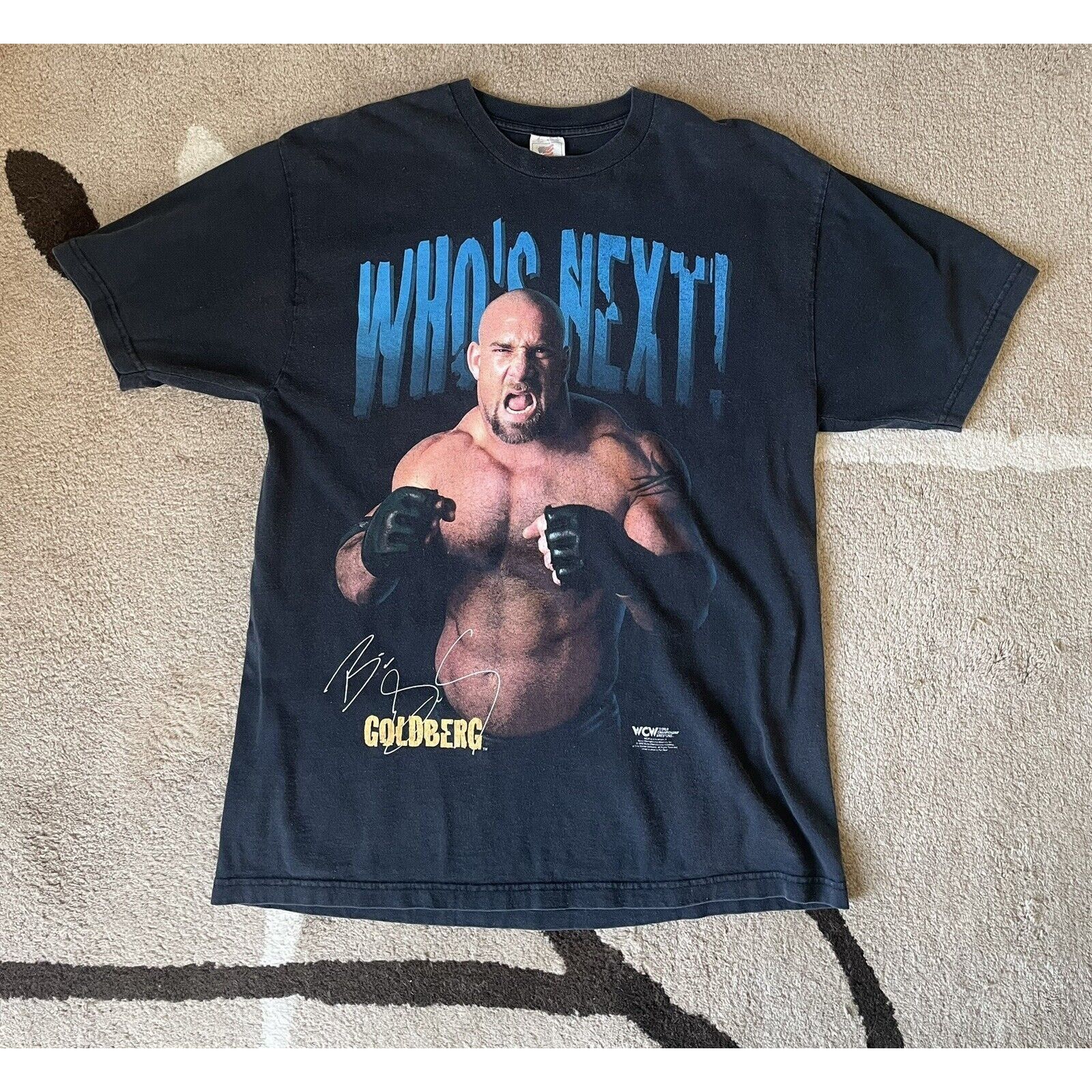 WCW/nWo VINTAGE 1998 WCW Goldberg Who’s Next! XL 90s Wrestling Shirt Size US XL / EU 56 / 4 - 1 Thumbnail