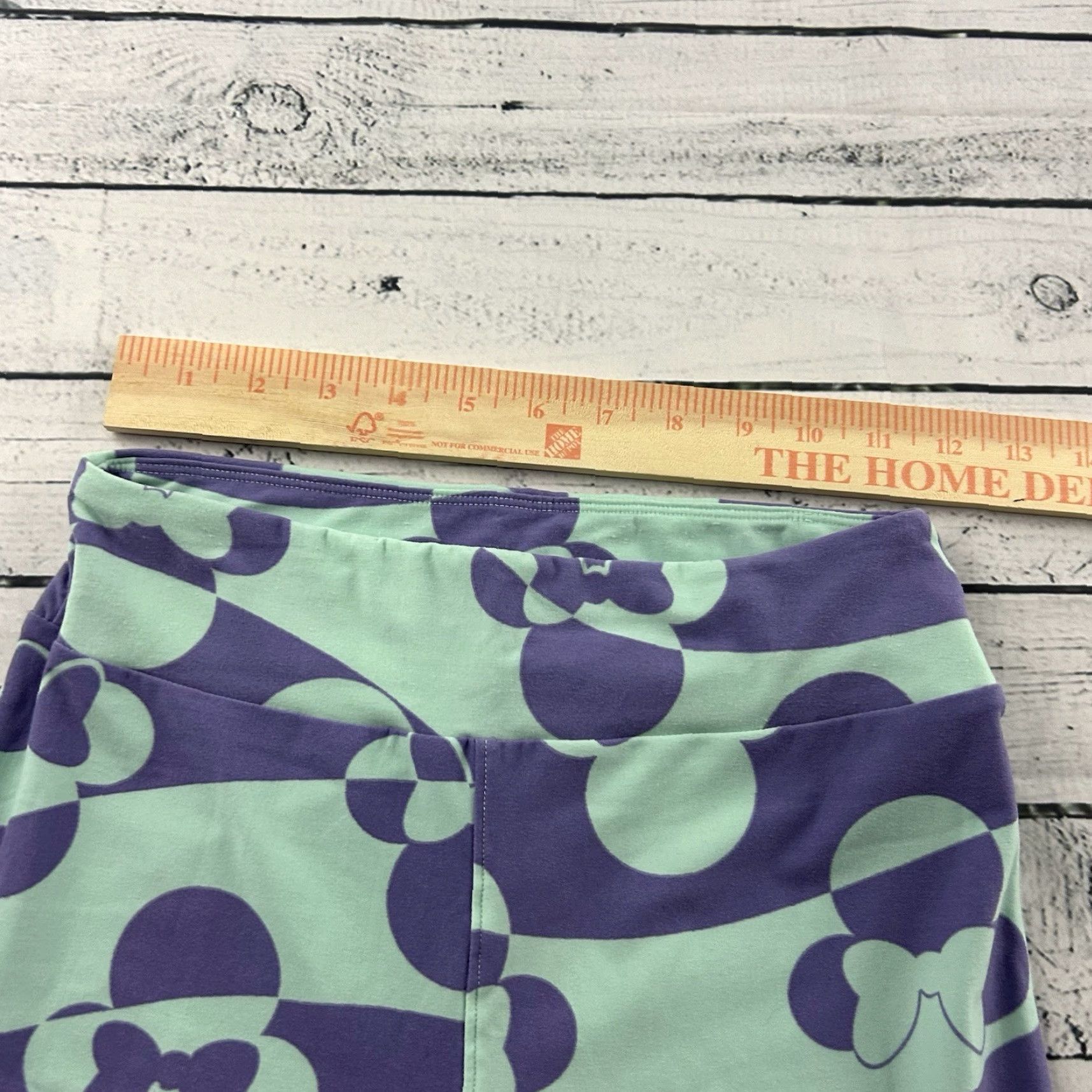 Vintage LuLaRoe Disney Minnie Mouse Leggings Women's One Size Teal Purple Legging Minnie Mouse Womens One Size Purple Disney LuLaRoe Size 42" / US 20 - 3 Thumbnail