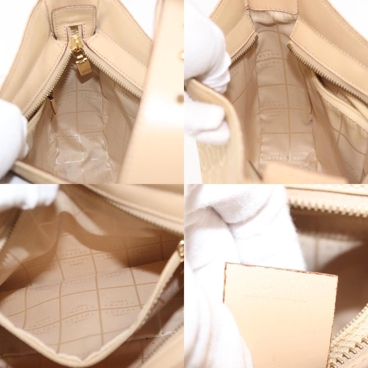 Celine CELINE C Macadam Canvas Shoulder Bag Beige Gold Size ONE SIZE - 12 Thumbnail