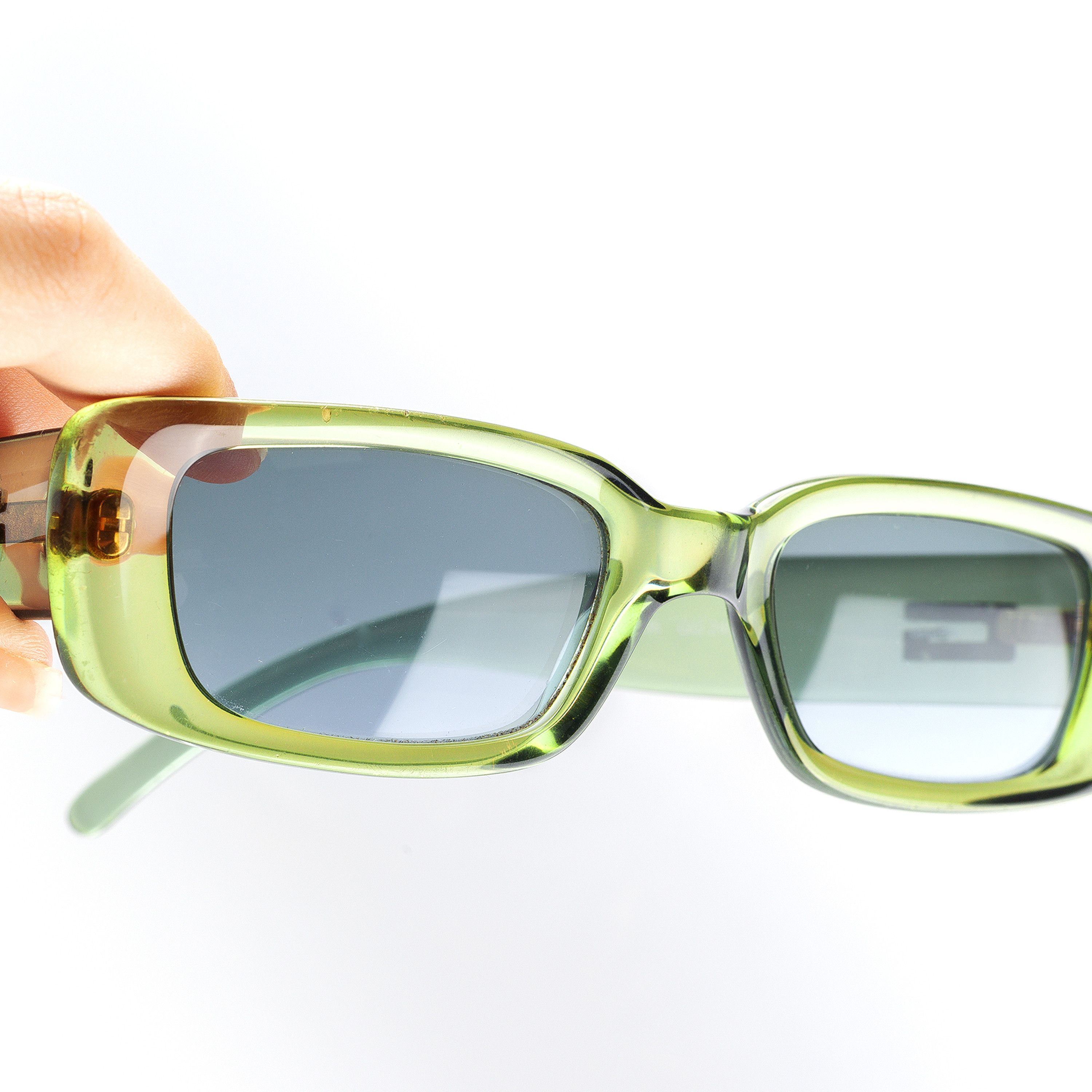 Gucci GG 2409 Green Acetate Rectangle Sunglasses