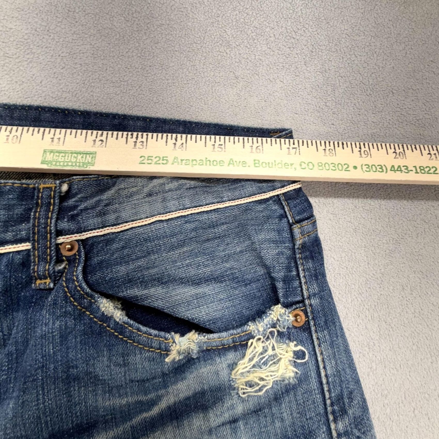 J Brand Mini Brand Jeans Mens Straight 34x30 Blue 5-Pocket Zip Fly Denim Vintage-Influenced Whiskers Honeycomb Distressed Size US 34 / EU 50 - 5 Thumbnail