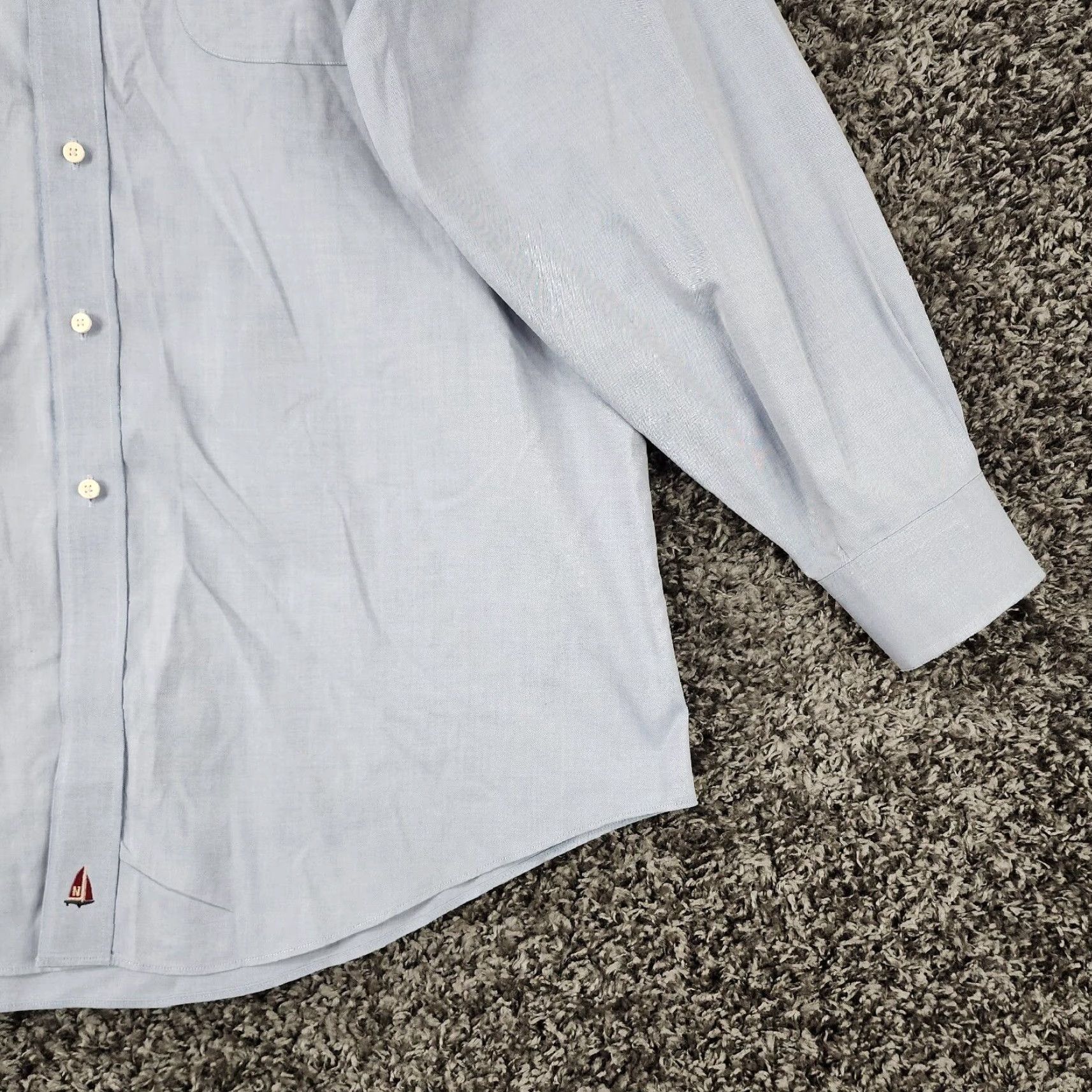Nordstrom Nordstrom Dress Shirt Blue Long Sleeve Button-Down 16.5 Adult Mens Size 42R - 2 Thumbnail