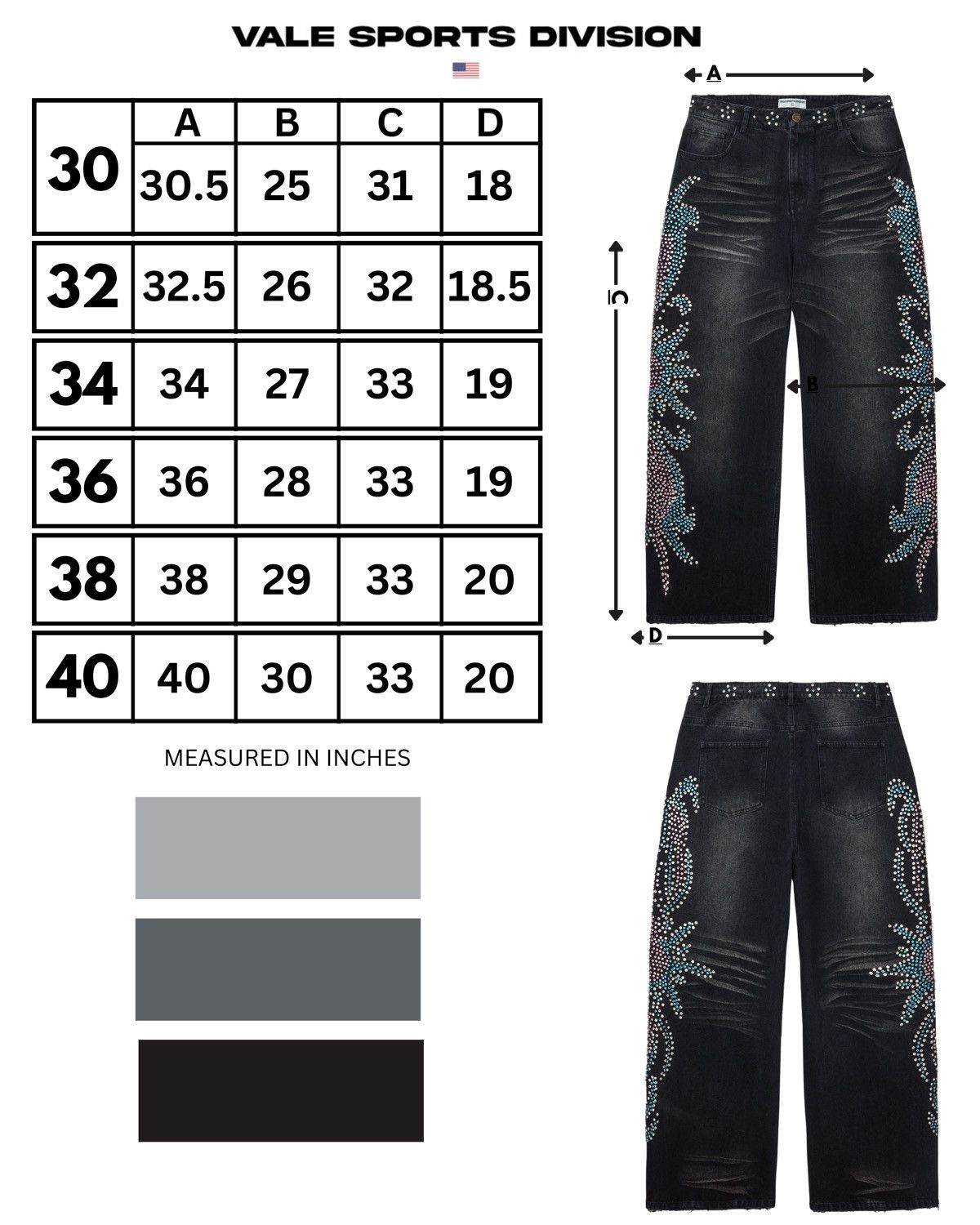Vale Vale Forever Black Tsunami Denim Size US 30 / EU 46 - 6 Thumbnail