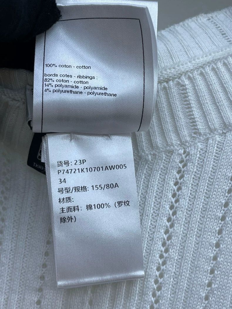 Chanel Chanel White Logo Knit Short Sleeve Top Size S / US 4 / IT 40 - 7 Thumbnail