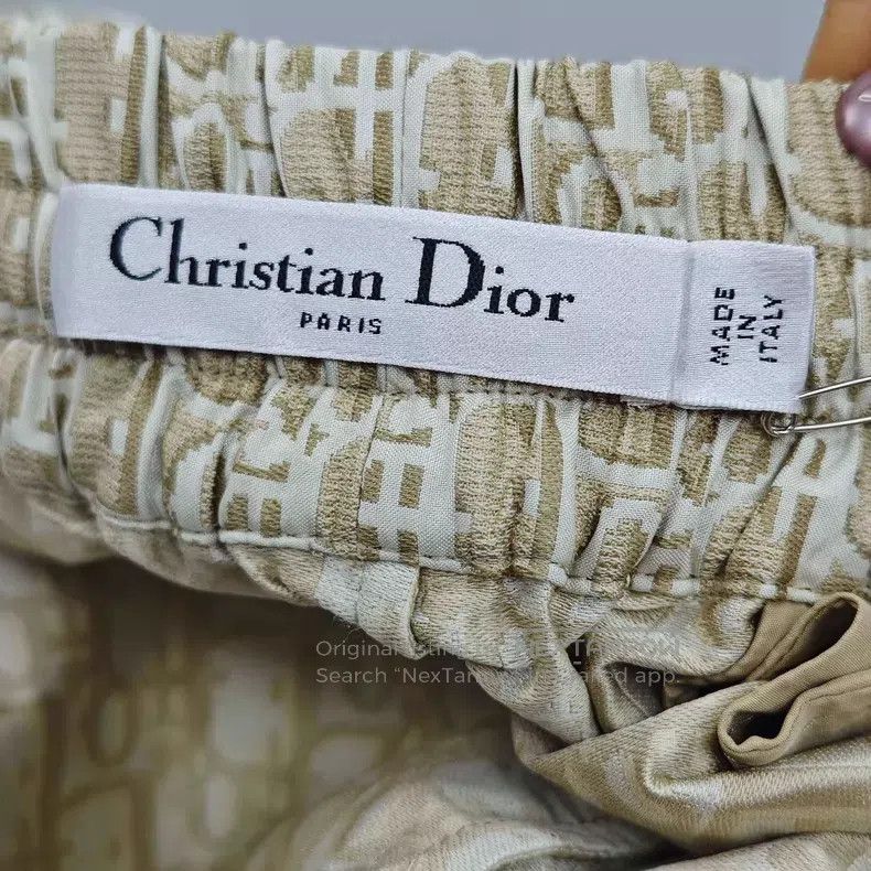 Dior Dior Khaki full logo drawstring trousers Size 25" / US 0 / IT 36 - 5 Thumbnail