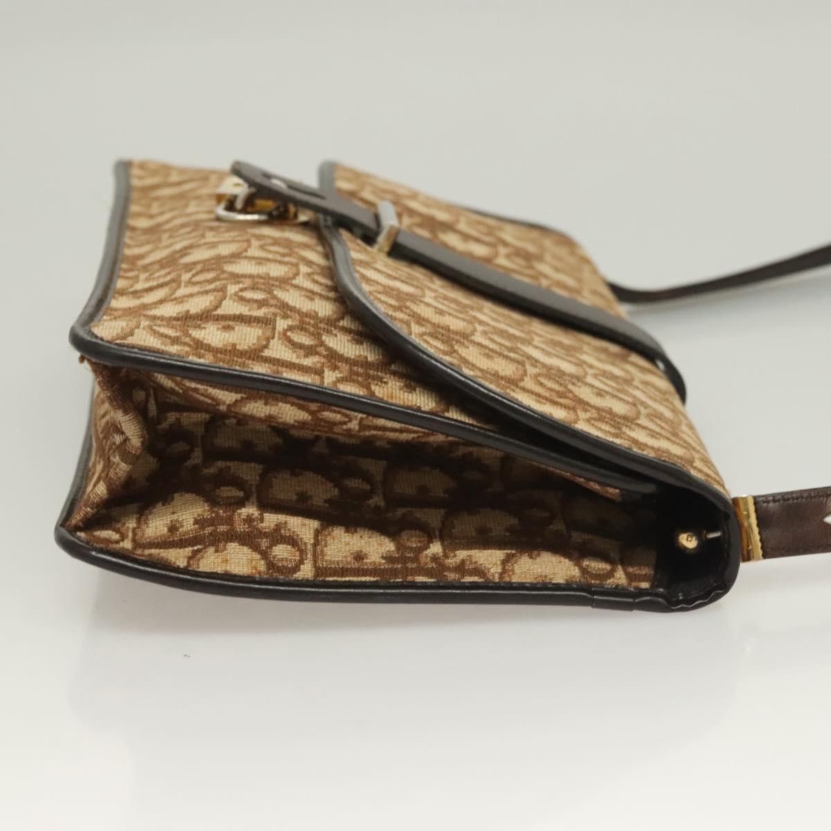 Dior DIOR Trotter Canvas Shoulder Bag Brown Gold Size ONE SIZE - 4 Thumbnail