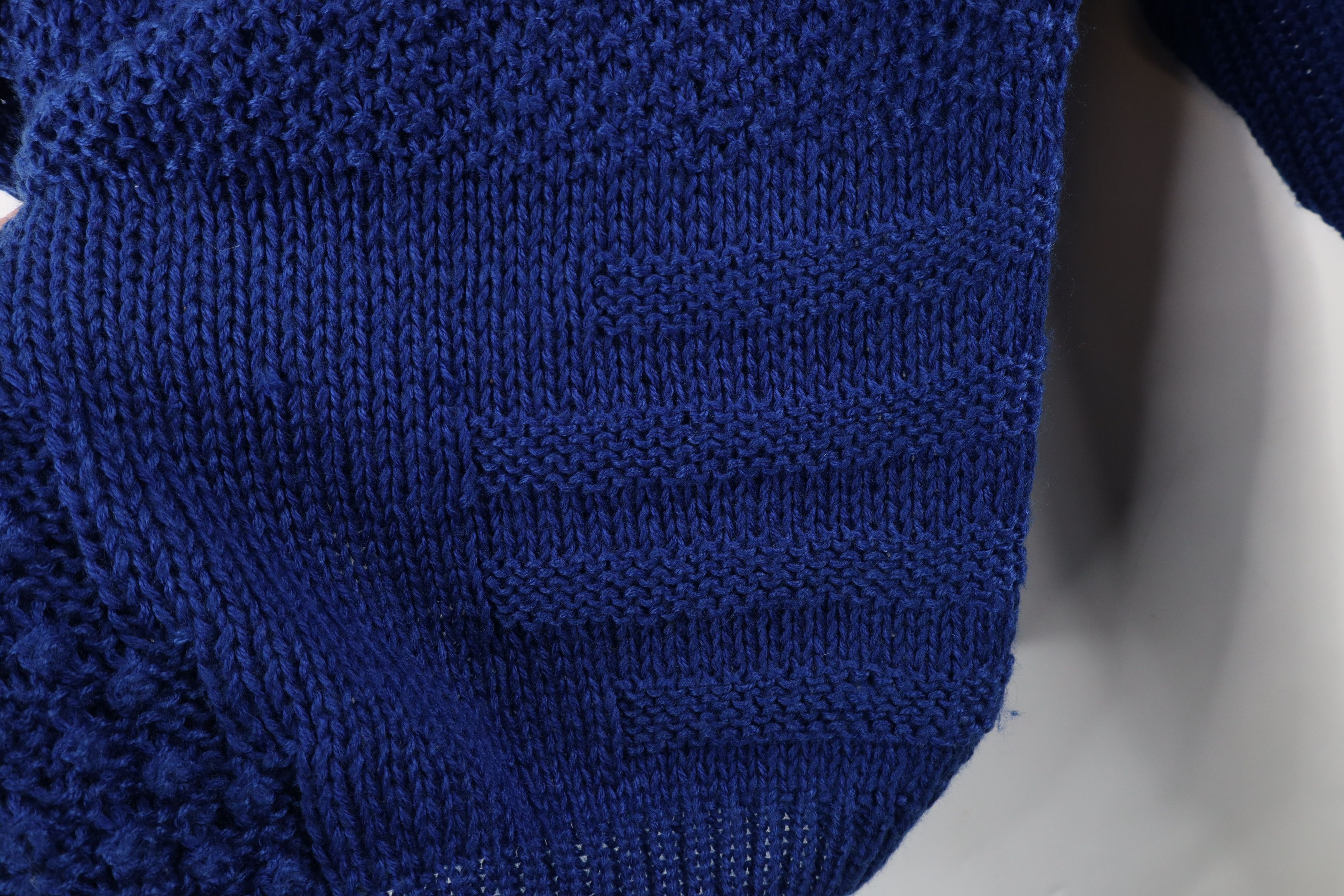 Vintage Vintage 90s Streetwear Textured Crochet Knit Sweater Blue Size US M / EU 48-50 / 2 - 8 Thumbnail
