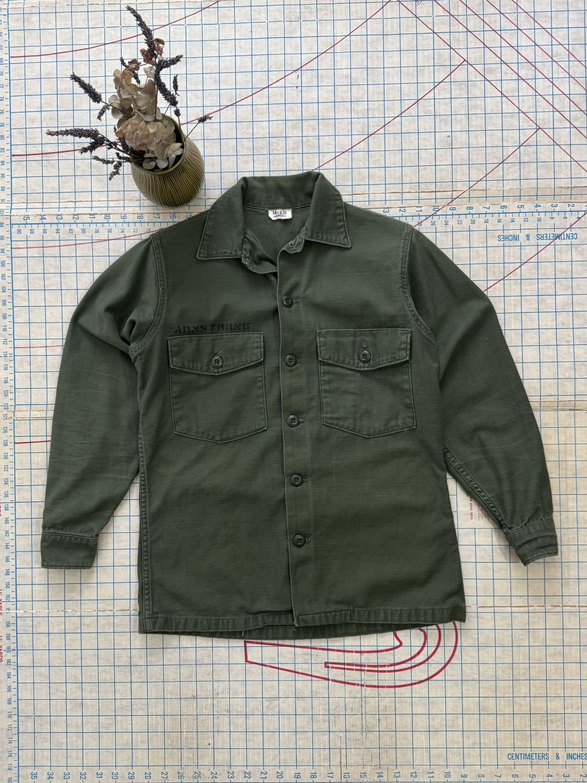 Other × Vintage Vintage OG 107 Fatigue Shirt Fits Mens Small Dark Green Size US S / EU 44-46 / 1 - 2 Thumbnail