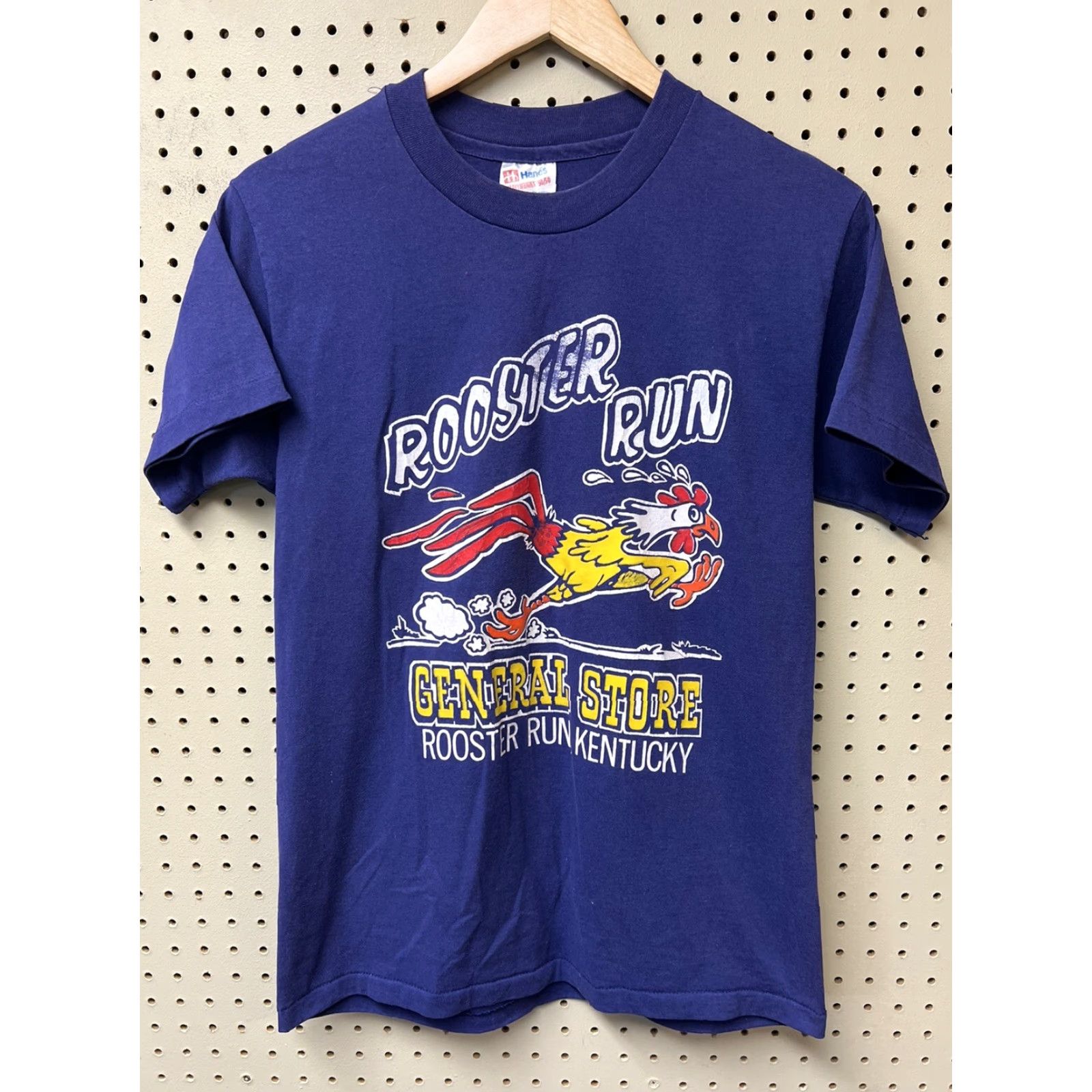 Hanes VINTAGE Rooster Run General Store T Shirt Medium Men Blue/purple 80s 90s Hanes Crew Neck Short Sleeve Logo Size US M / EU 48-50 / 2 - 2 Thumbnail