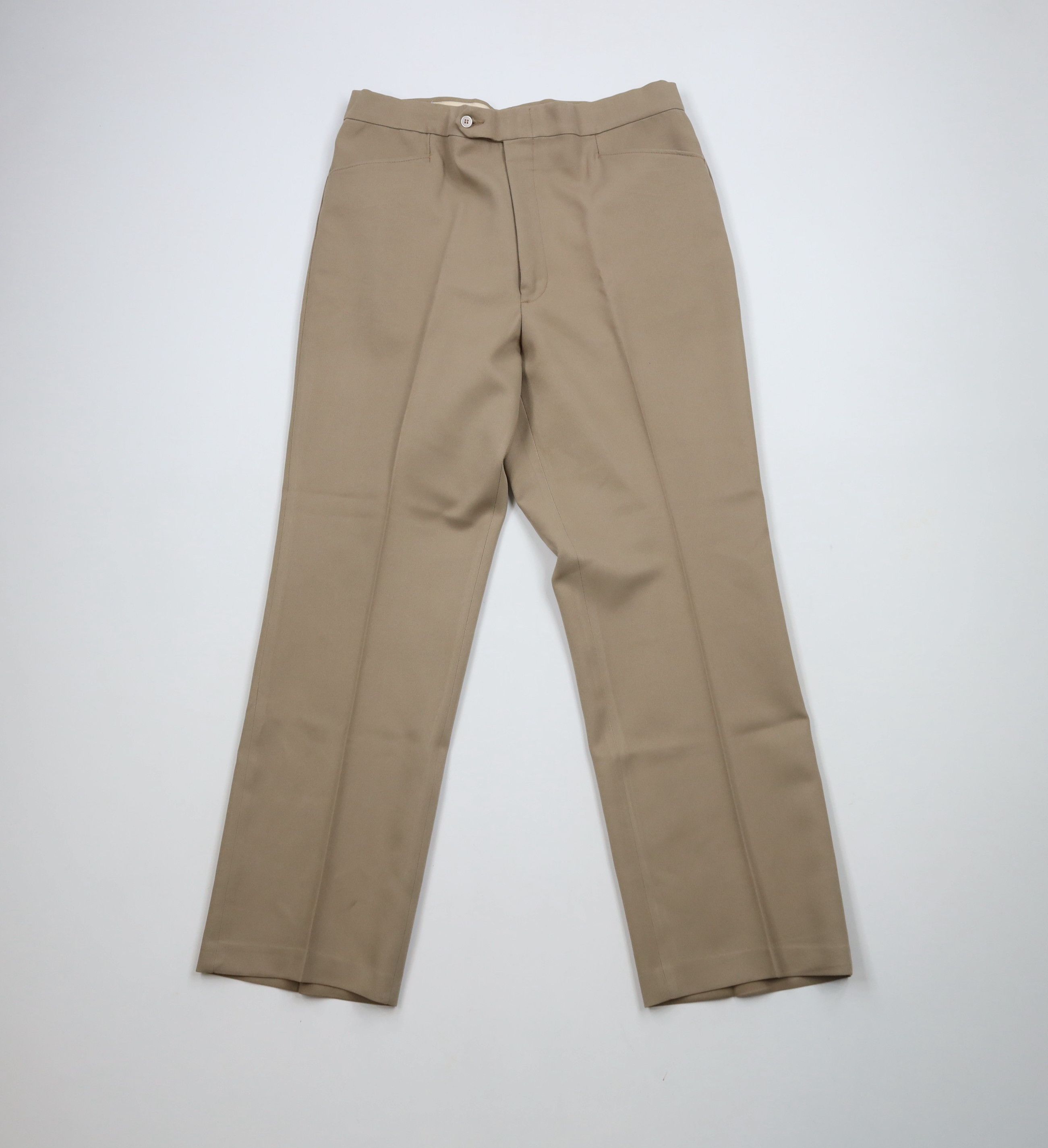 Vintage Vintage 70s Streetwear Flared Wide Leg Chino Pants Beige USA Size US 34 / EU 50 - 1 Thumbnail