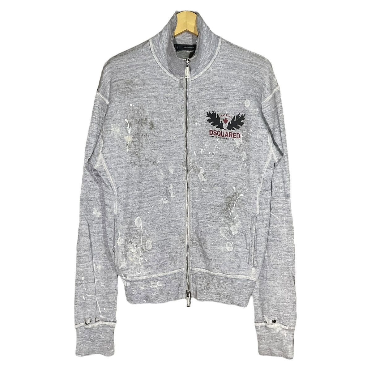 Dsquared2 Dsquared2 Distressed Zip Up Sweatshirt Size US S / EU 44-46 / 1 - 1 Thumbnail
