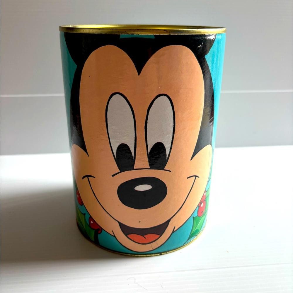 Disney Vintage Christmas Disney Mickey Tin Can (1996) Size ONE SIZE - 1 Thumbnail