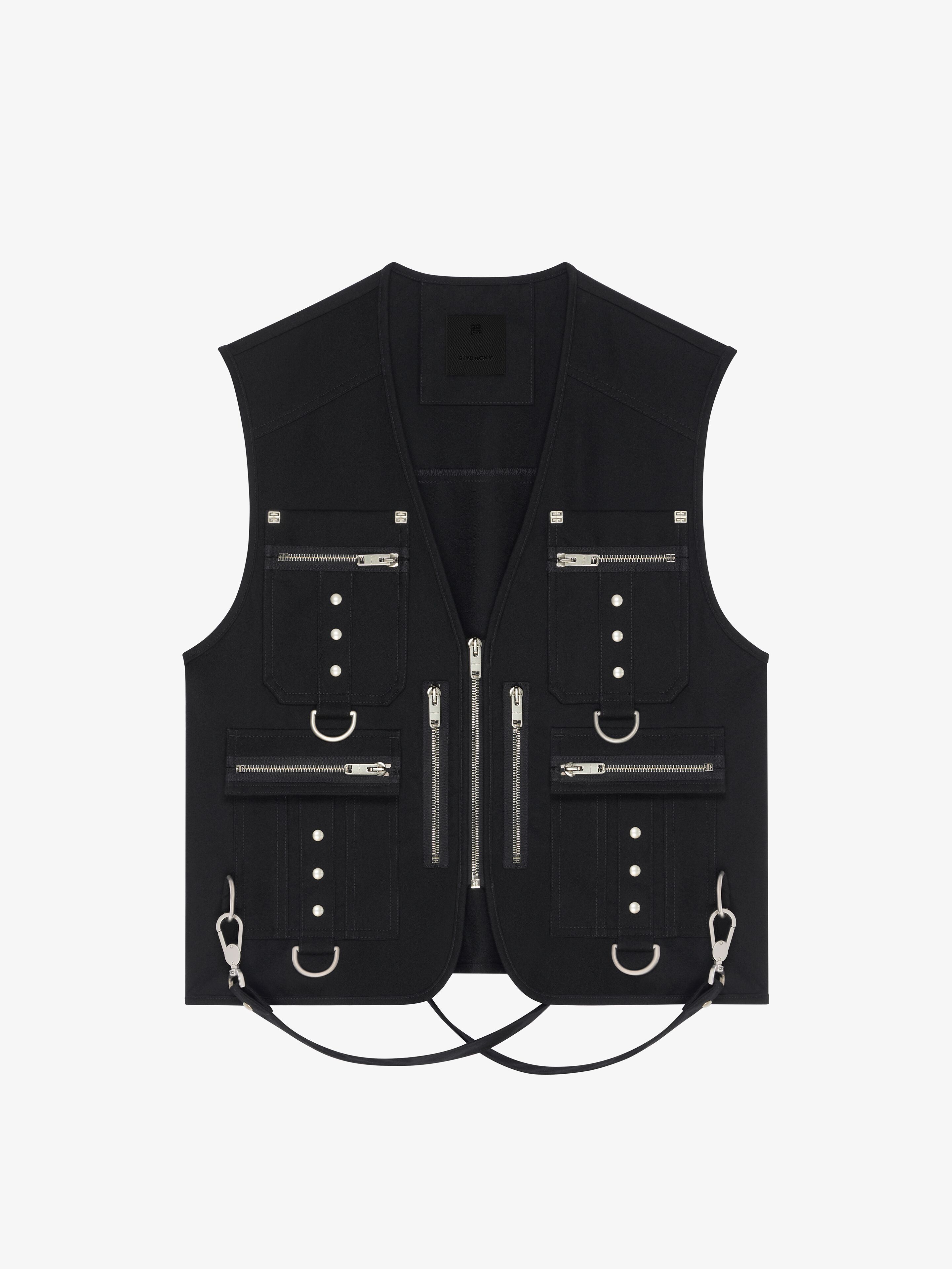 Givenchy o1w1db10325 Multipockets Waistcoat in Black Size US XS / EU 42 / 0 - 1 Thumbnail