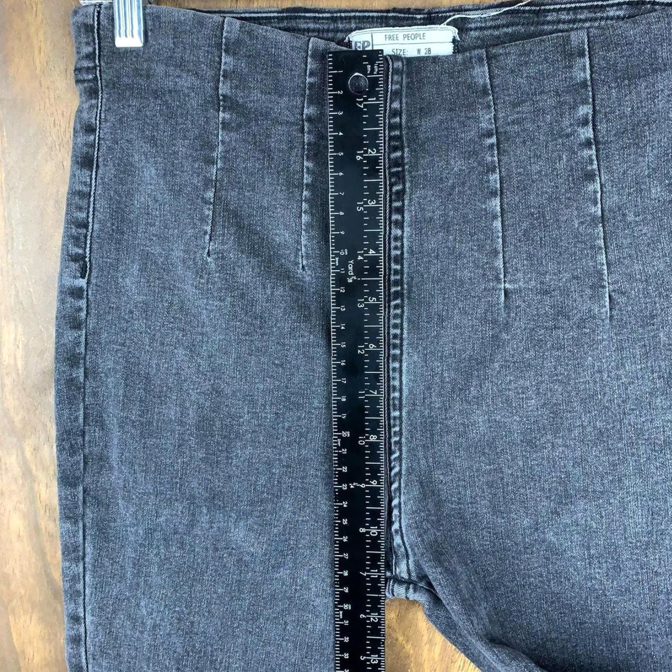 Free People Free People Jeans Womens Black Denim Pull On Pleated Straight Stretch 28 Size 28" / US 6 / IT 42 - 7 Thumbnail