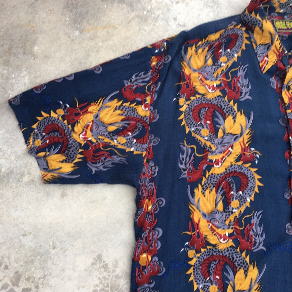 Japanese Brand × Spiritual Gangster Japanese BILLION BAY Mafia Buttons Up Rayon Shirt Size US XL / EU 56 / 4 - 4 Thumbnail