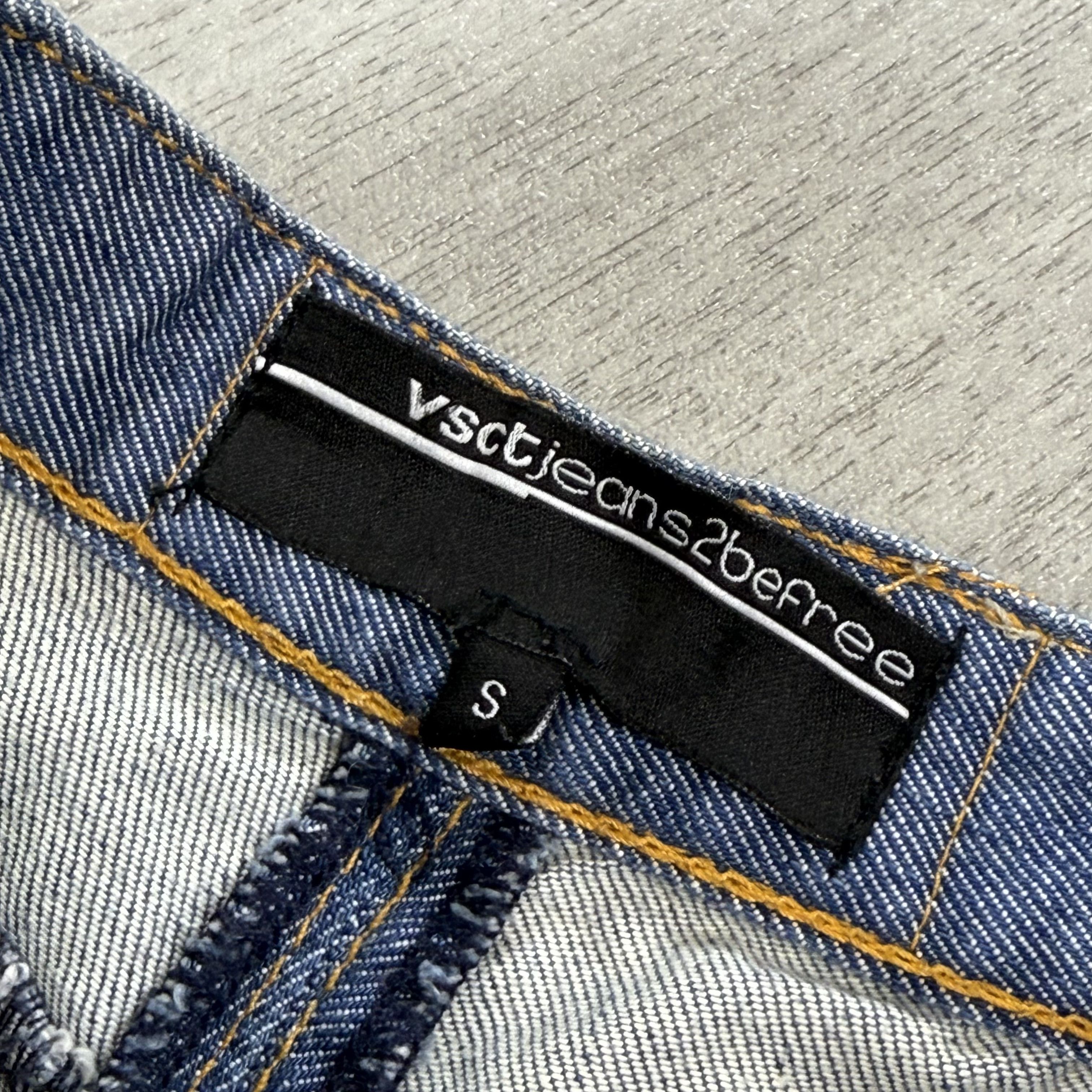 Vintage Vintage VSCT Jeans Y2K Pleated Denim Mini Skirt Size 26" / US 2 / IT 38 - 8 Thumbnail
