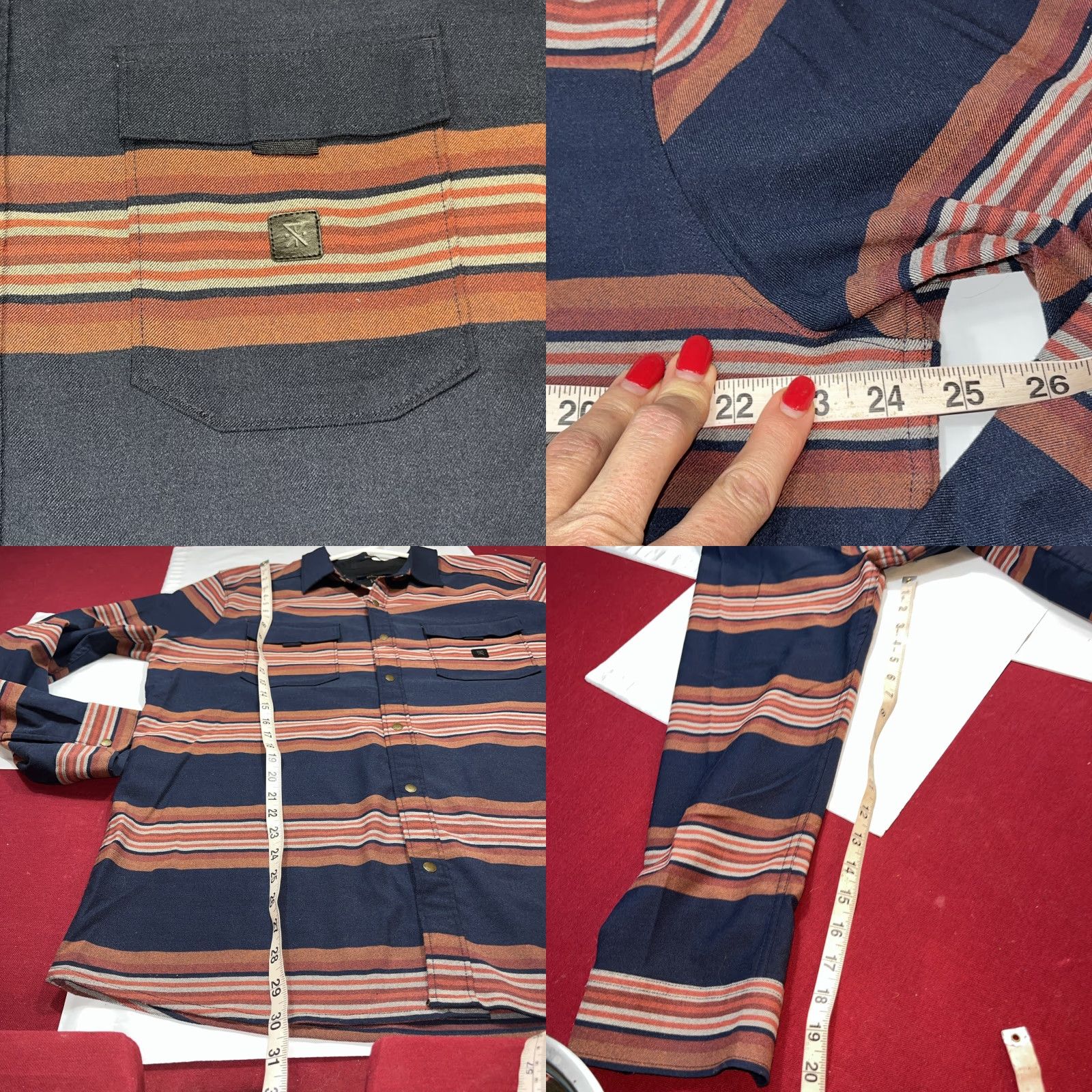 Roark VINTAGE not applicable; Roark Shirt Diablo Flannel Striped Blue Brown Wool Men’s XL Snap up Classic Fit Shirt Size US XL / EU 56 / 4 - 8 Thumbnail