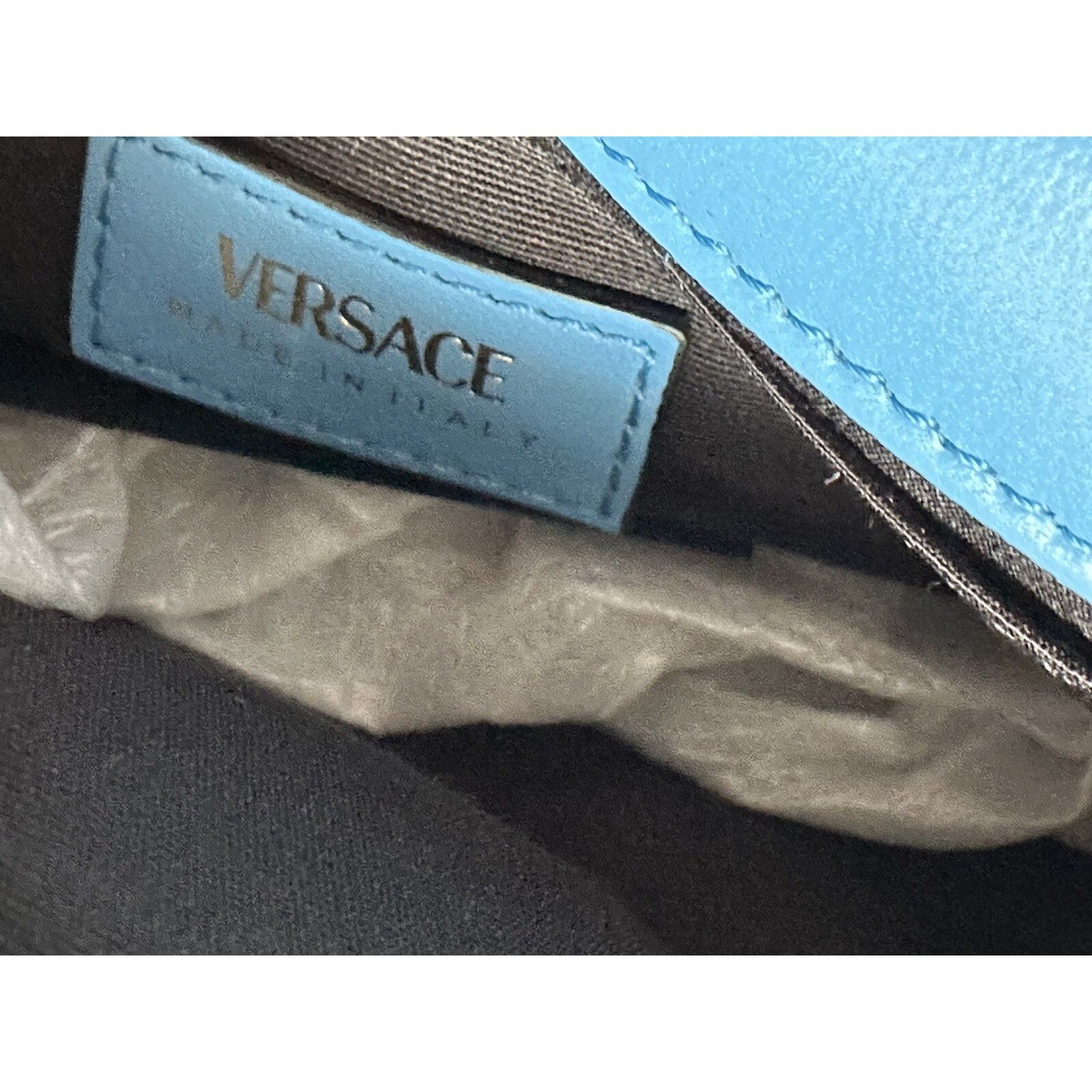 Versace Versace Quilted Leather Blue Small Shoulder Bag DBFI163S Size ONE SIZE - 17 Thumbnail