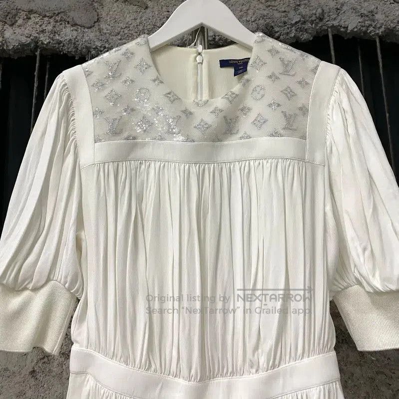 Louis Vuitton Louis Vuitton White Women's Dress with Pleats . Size XXS / US 00 / IT 34 - 3 Thumbnail