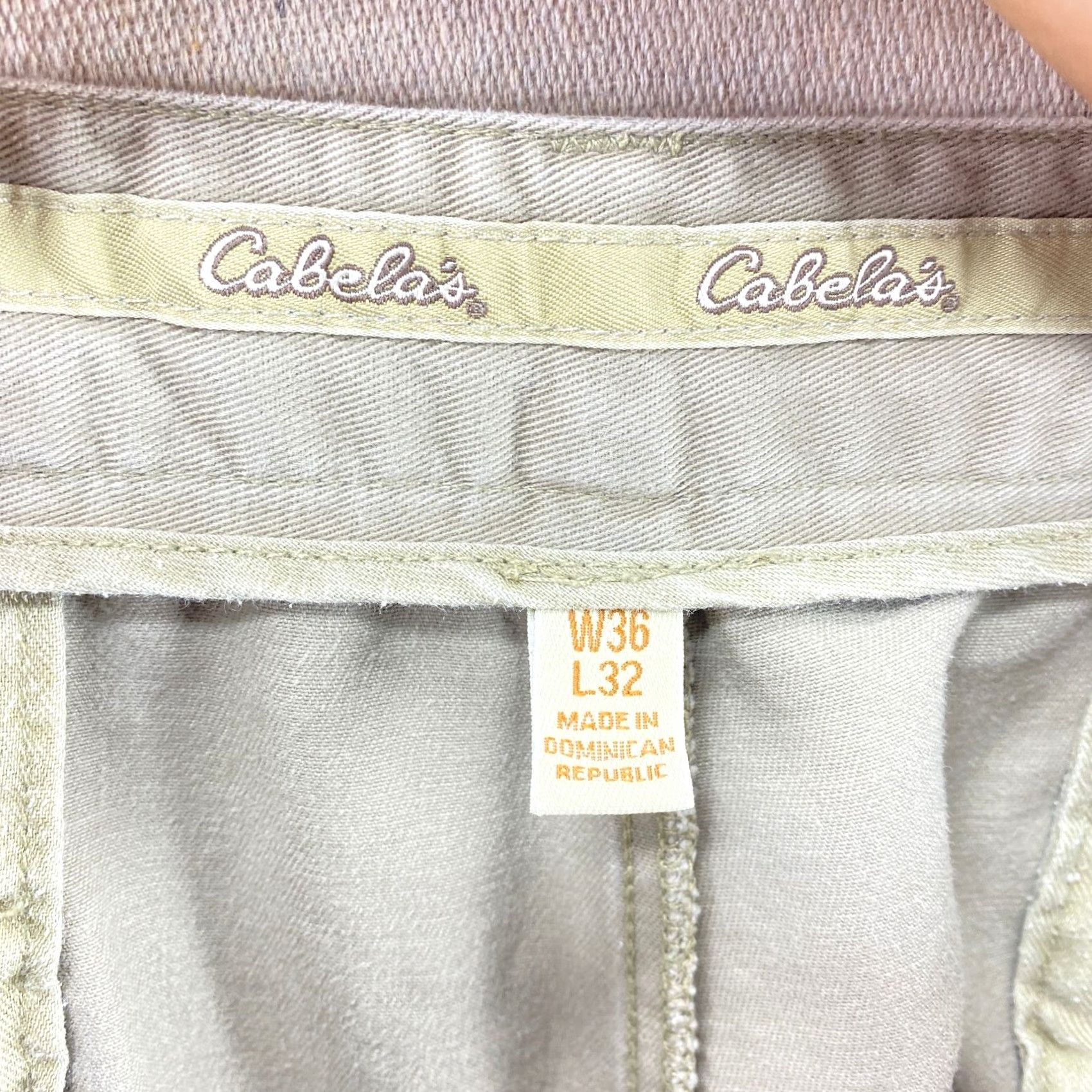 Vintage Cabela's Pants Men 36x32 Beige Chino Hunting Fishing Hiking Comfort Stretch Waist Regular Front Flat Front Denim Cotton JAB Men Size US 36 / EU 52 - 7 Thumbnail