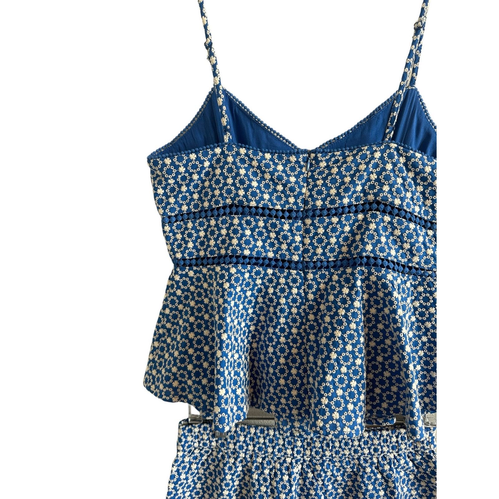 Other Blue White Floral Embroidered Blouse Shorts Set - Medium Size 30" / US 8 / IT 44 - 9 Thumbnail