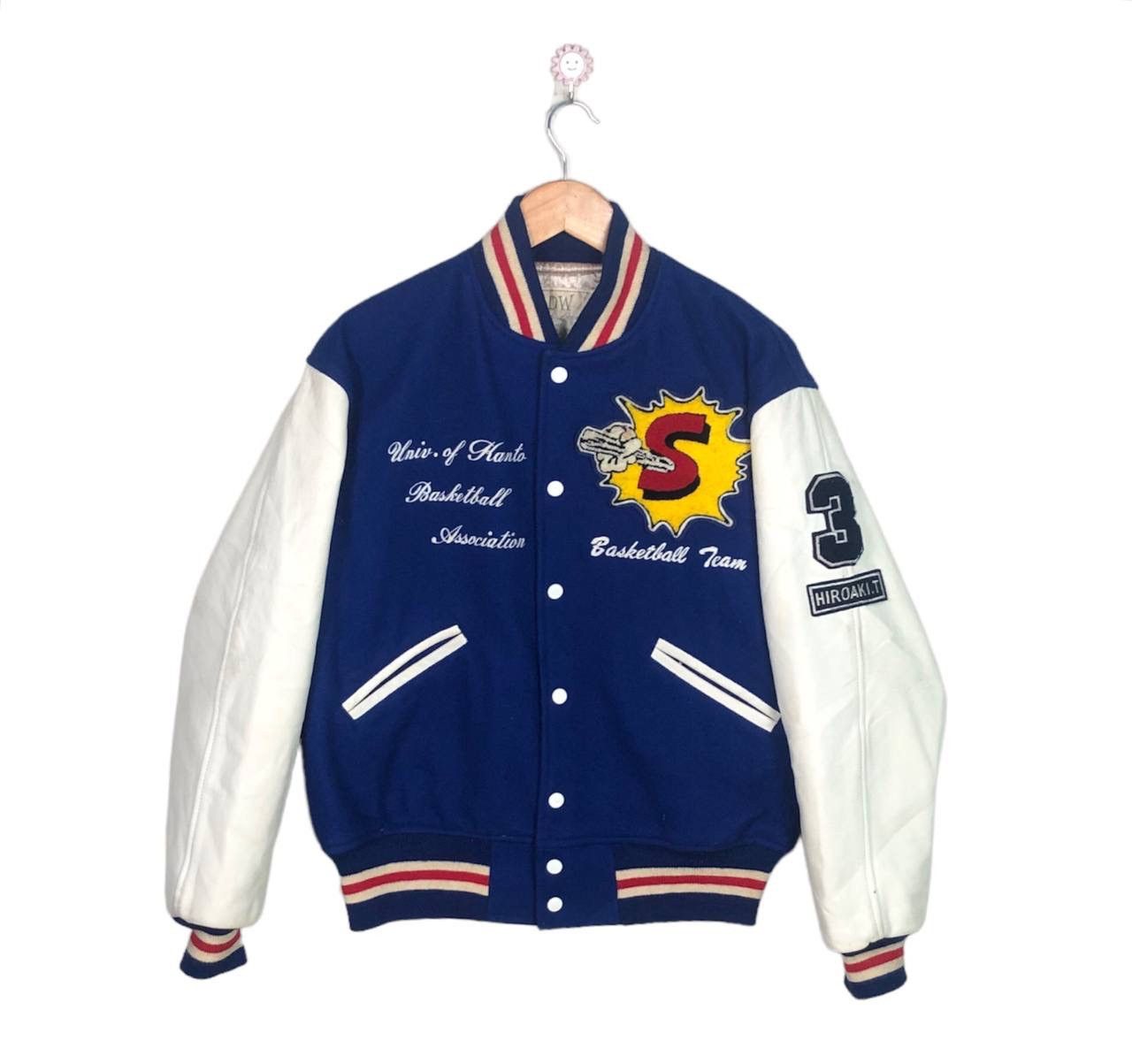 Leather Jacket Vintage Basketball Team Varsity Jacket Basketball Jacket ...