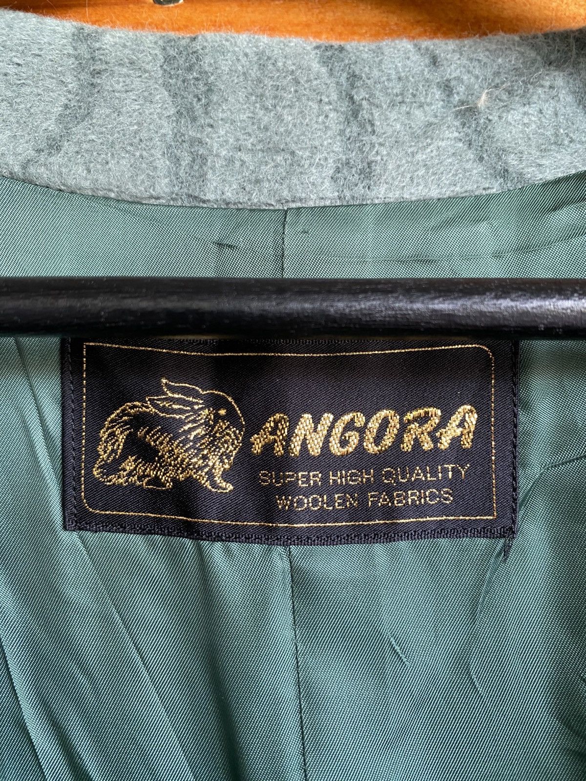 Agora Vintage Angora Wool Textured Green Long Coat – Made in Japan Size S / US 4 / IT 40 - 12 Thumbnail