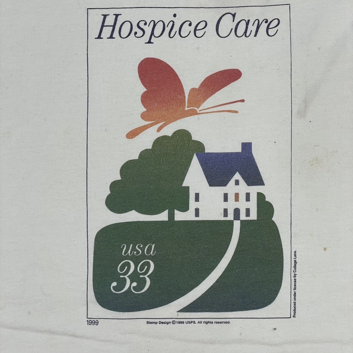 Vintage Vintage 1999 USPS Stamp Hospice Care Tee Size US L / EU 52-54 / 3 - 7 Thumbnail