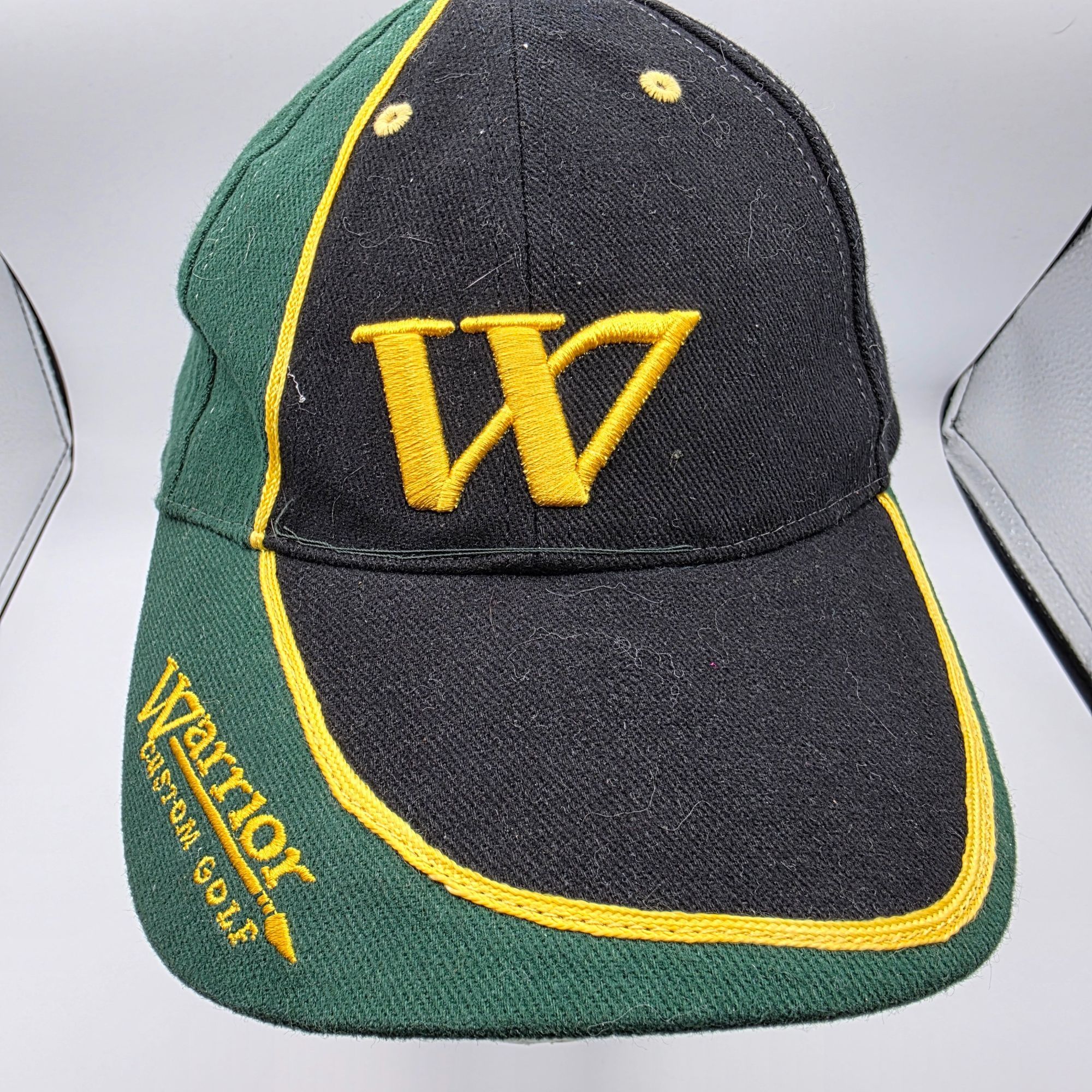 Other Warrior Custom Golf Adults Black Green Gold Hat Cap Baseball Size ONE SIZE - 9 Thumbnail