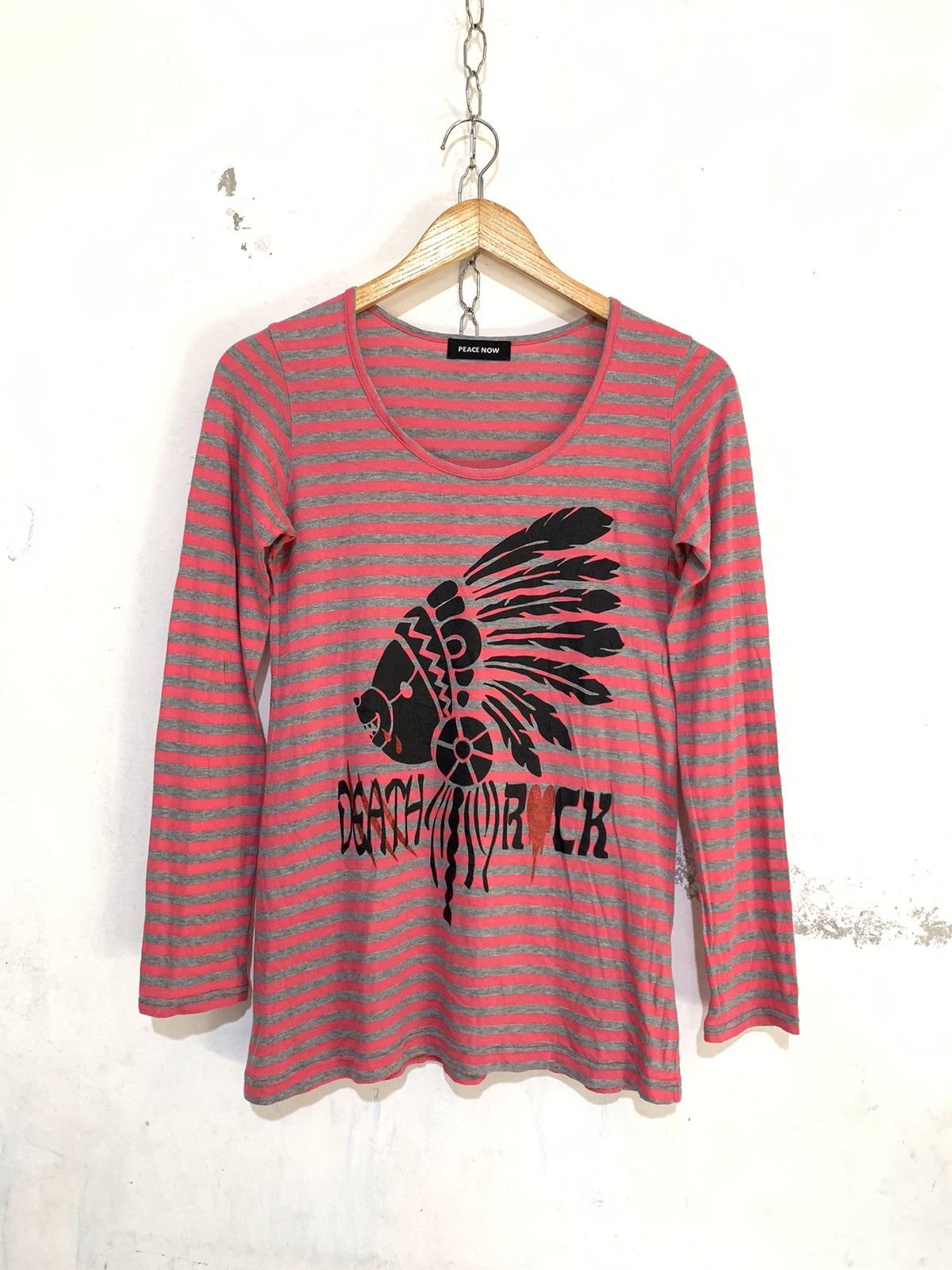 If Six Was Nine Black peace now death rock stripes long sleeve tee Size US S / EU 44-46 / 1 - 1 Thumbnail