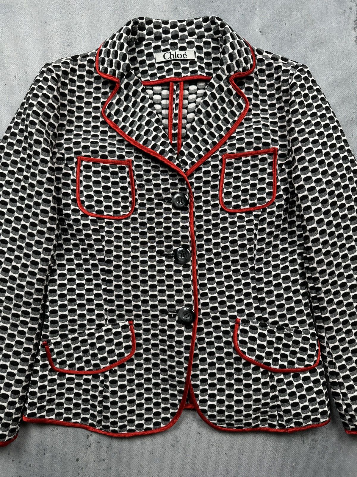 Chloe Archive Chloe Geometric Blazer Silk Blend Vintage Lux 1990s Size S / US 4 / IT 40 - 10 Thumbnail