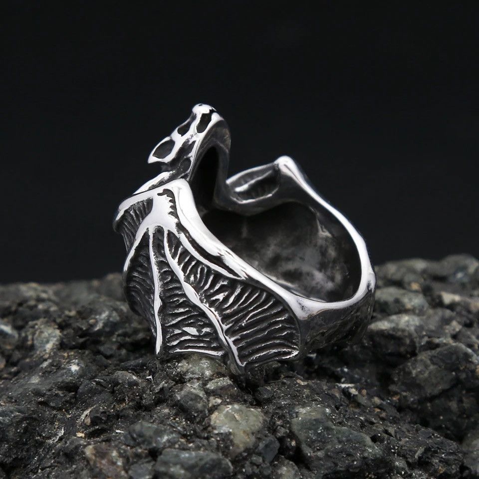 Jewelry × Vintage Gothic Vintage Stainless Steel Bat Ring Size ONE SIZE - 5 Thumbnail