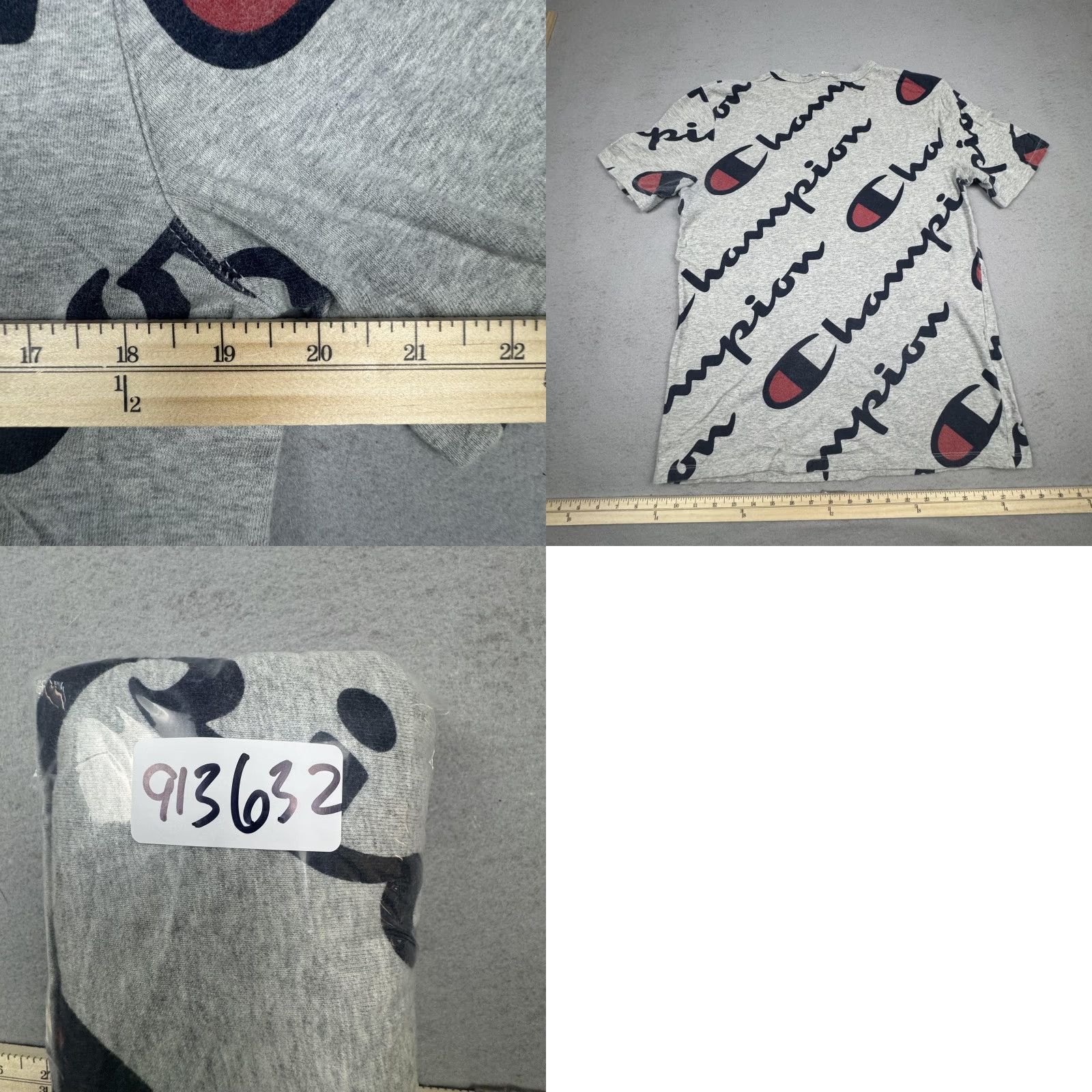 Champion Champion Gray Shirt Mens Medium Graphic Print Crew Neck Athletic Tee Size US M / EU 48-50 / 2 - 8 Thumbnail