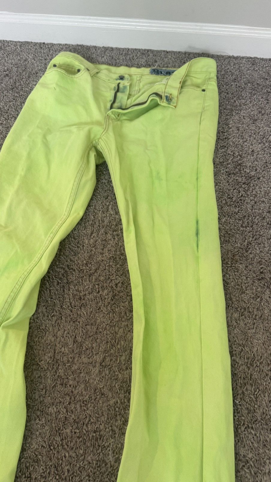 Japanese Brand Rare Brazil Stacked Neon Yellow Jeans Size US 34 / EU 50 - 4 Thumbnail