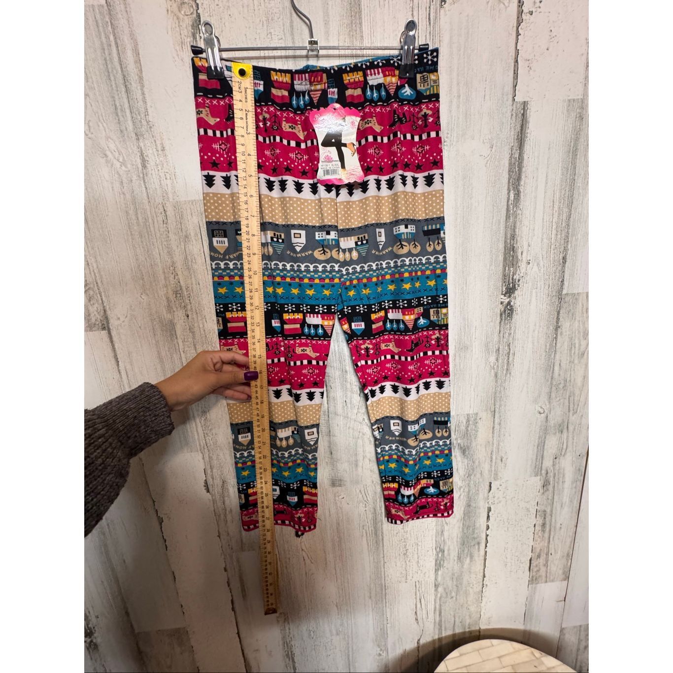Other Beautiful Cozy Printed Leggings XL/XXL Multicolor Stretch So Size 32" / US 10 / IT 46 - 7 Thumbnail